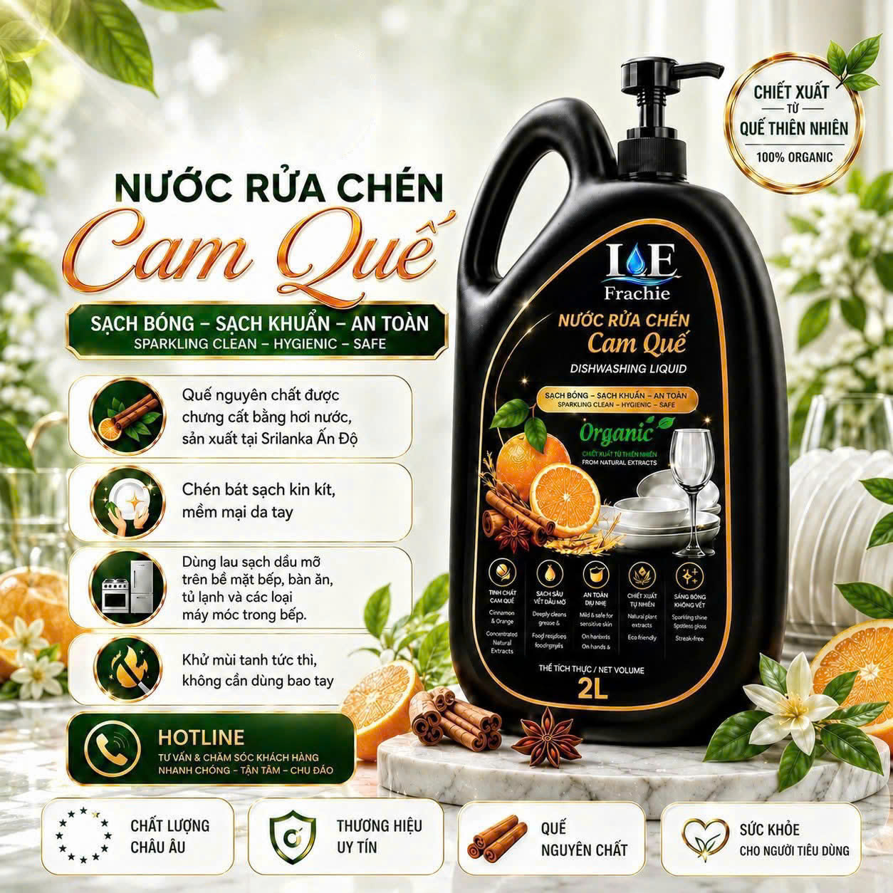 Nước Rửa Chén Hữu Cơ LE Frachie
