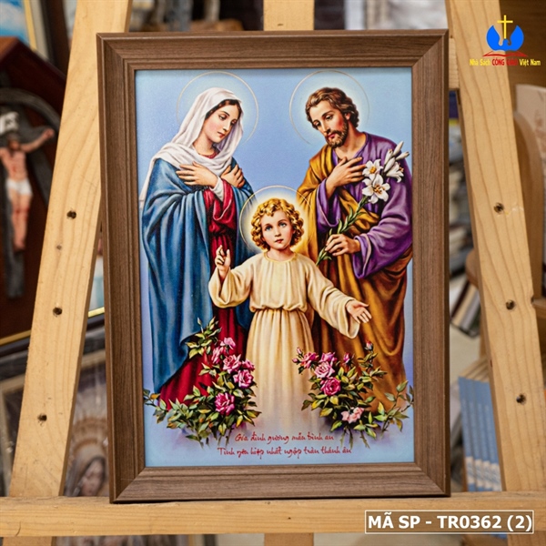 Tranh Gia Đình Thánh Gia 25x35cm khung Hàn Quốc
