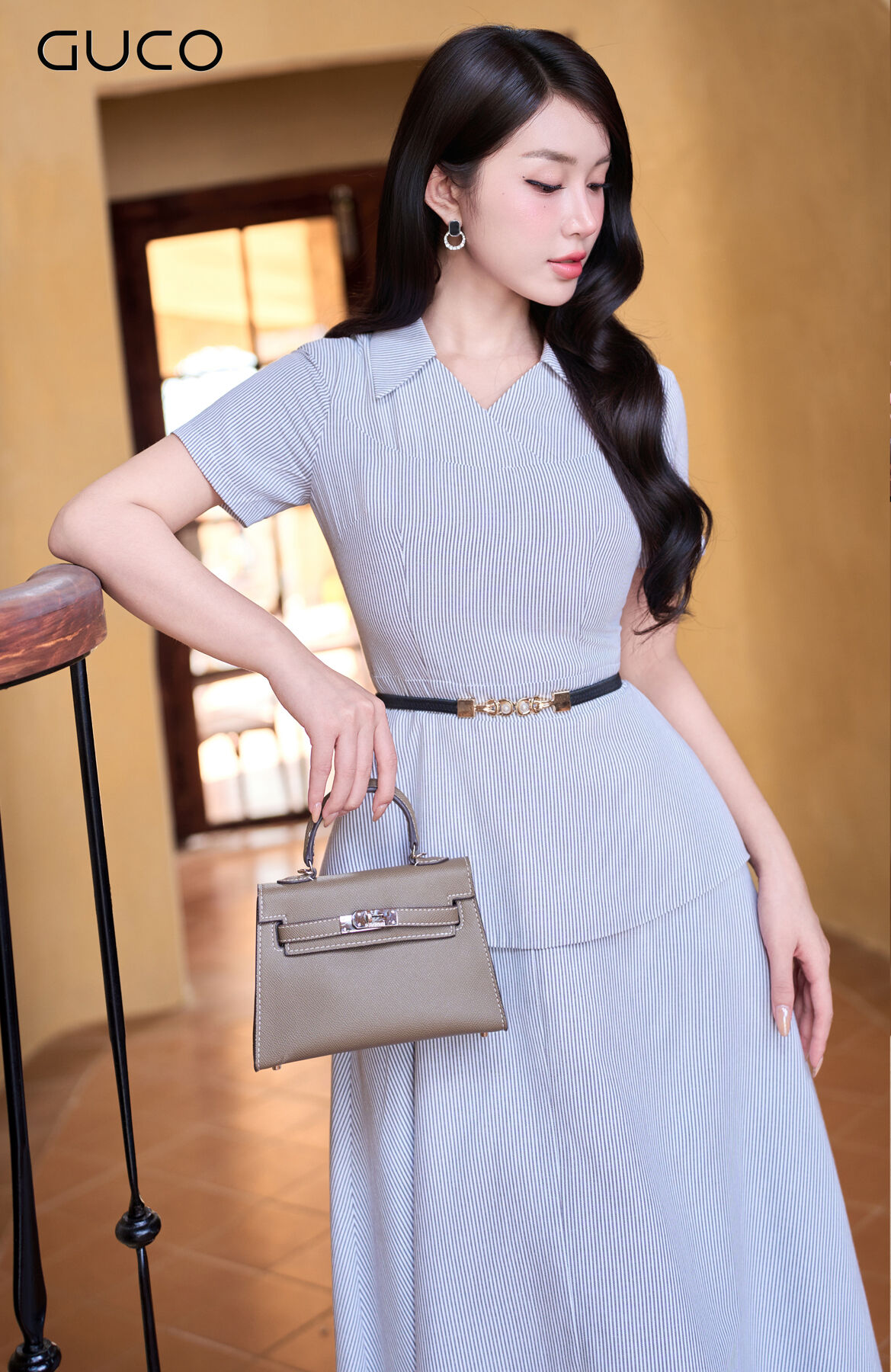GUCO Đầm Sọc Xanh Thanh Nhã_thumbnail_2