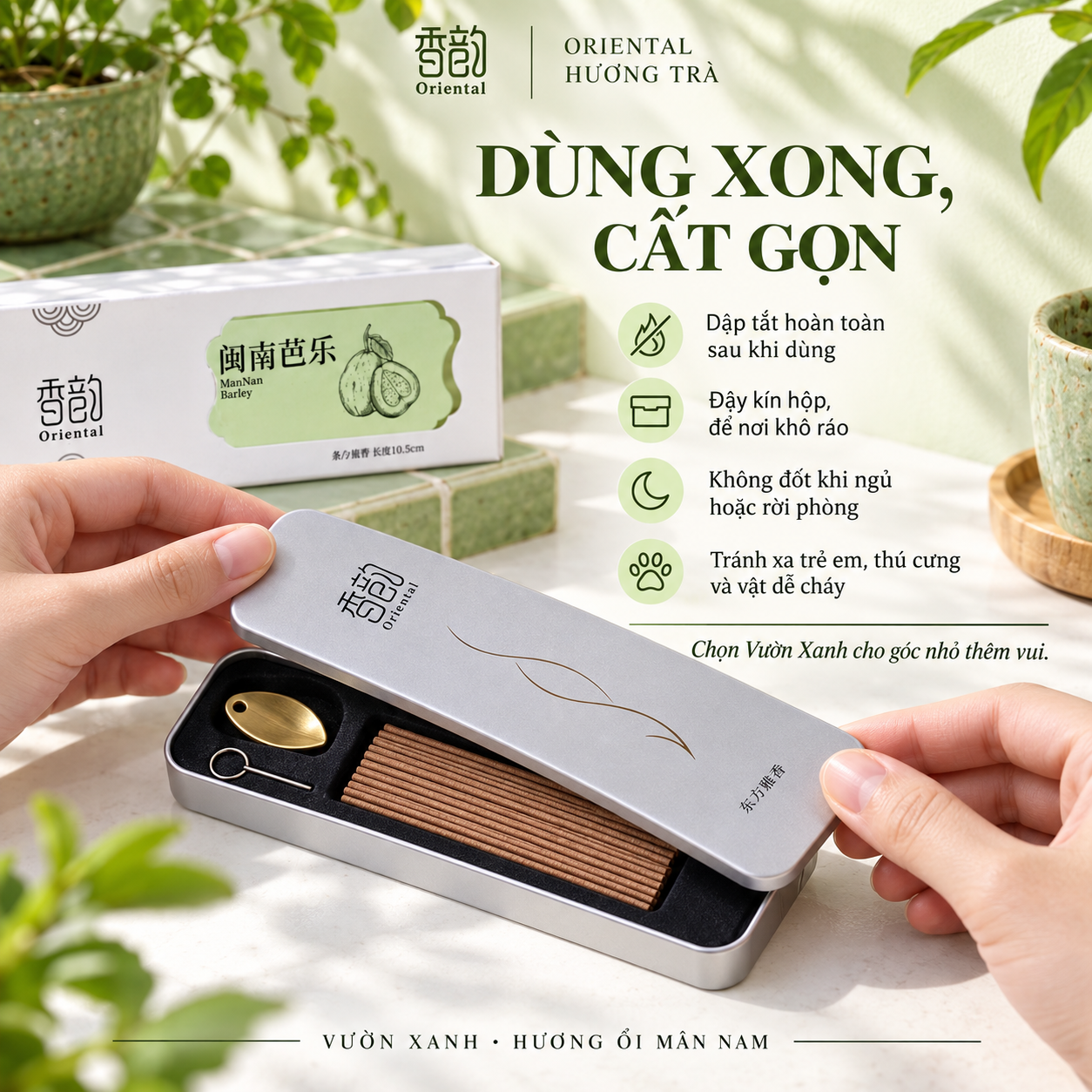Vườn Xanh - Nhang thơm không tăm Oriental hương Ổi Mân Nam, 30 que, tặng đế cắm_thumbnail_4