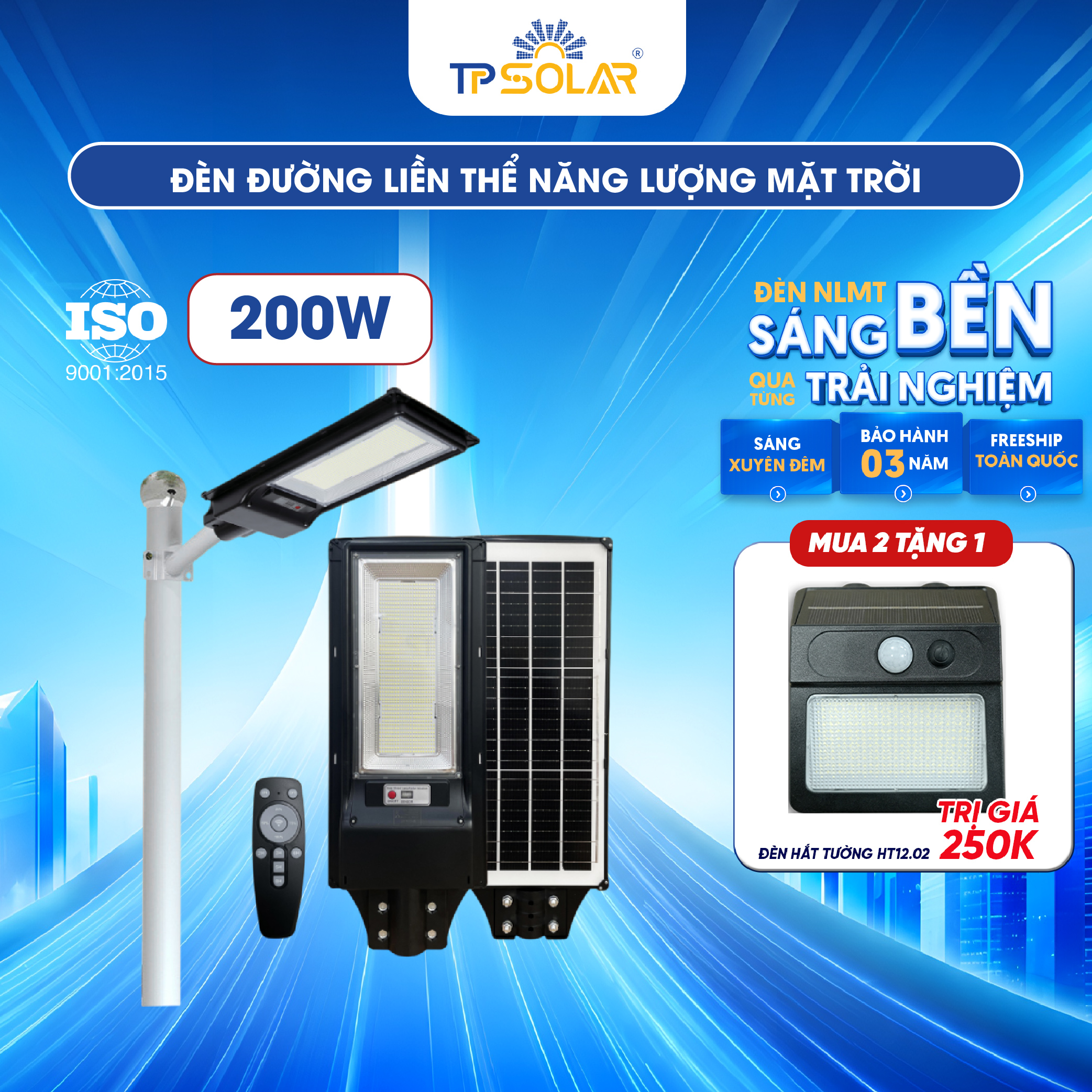 Đèn đường liền thể năng lượng mặt trời TP SOLAR LT01