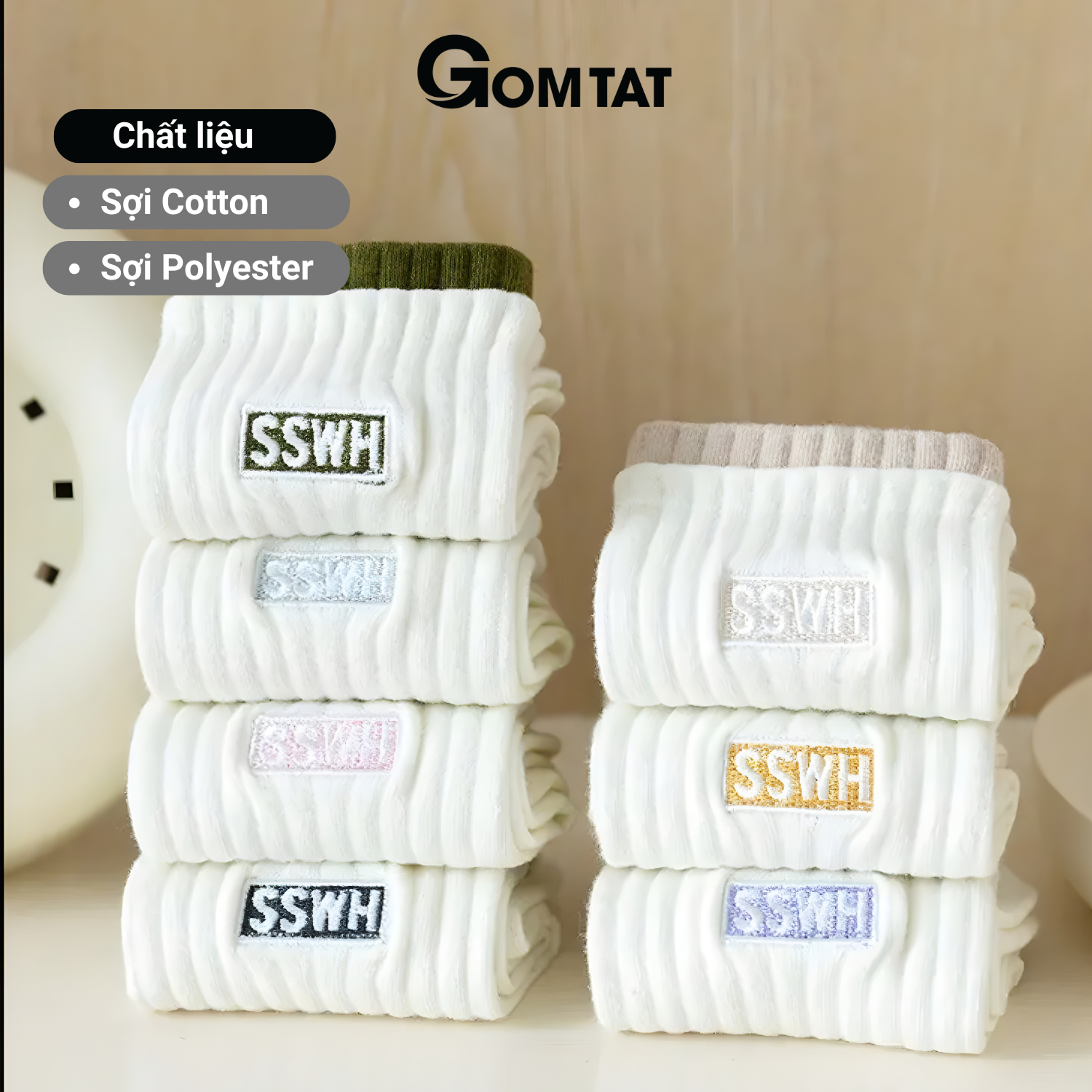 Set 7 đôi tất nữ cổ cao 7 màu GOMTAT, combo vớ nữ full tuần chất cotton mềm mịn, chống mùi - OAS-1708-CB7_thumbnail_3