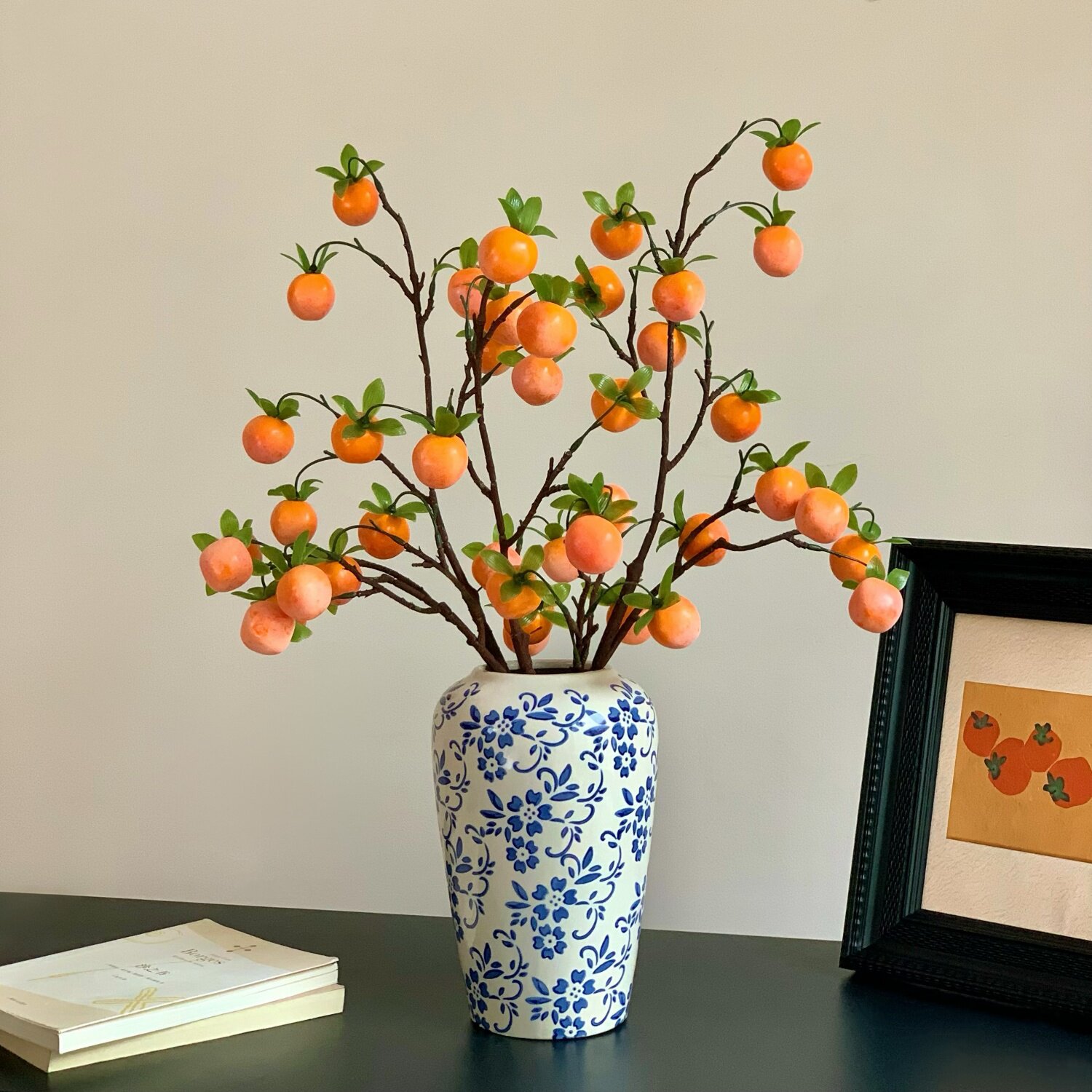 Cành Hồng Như Ý 14 Quả Decor Nhà_thumbnail_1