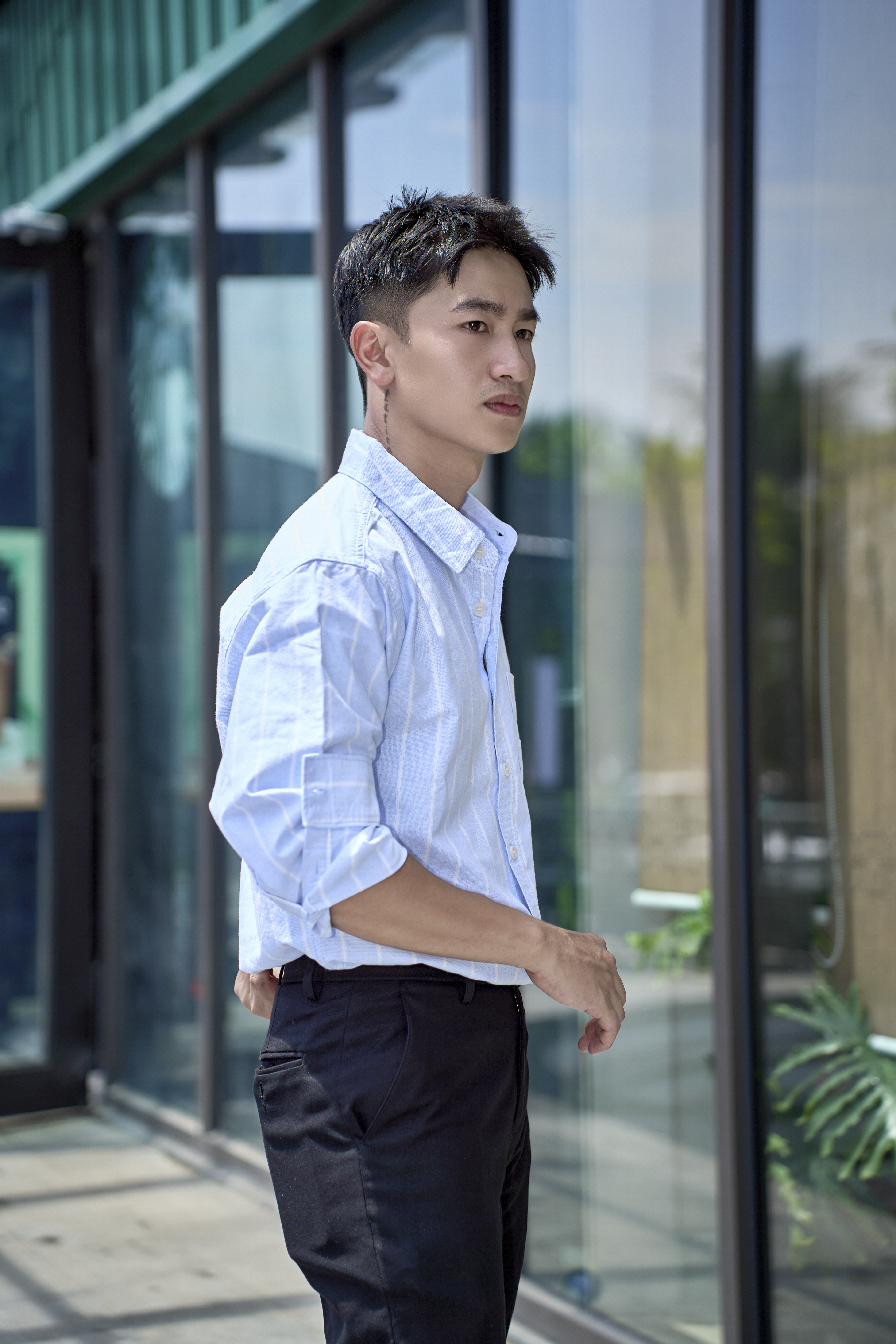SA131 - Áo sơ mi nam kẻ sọc kiểu Nhật dáng rộng, phong cách văn học, thoải mái hàng ngày_thumbnail_8