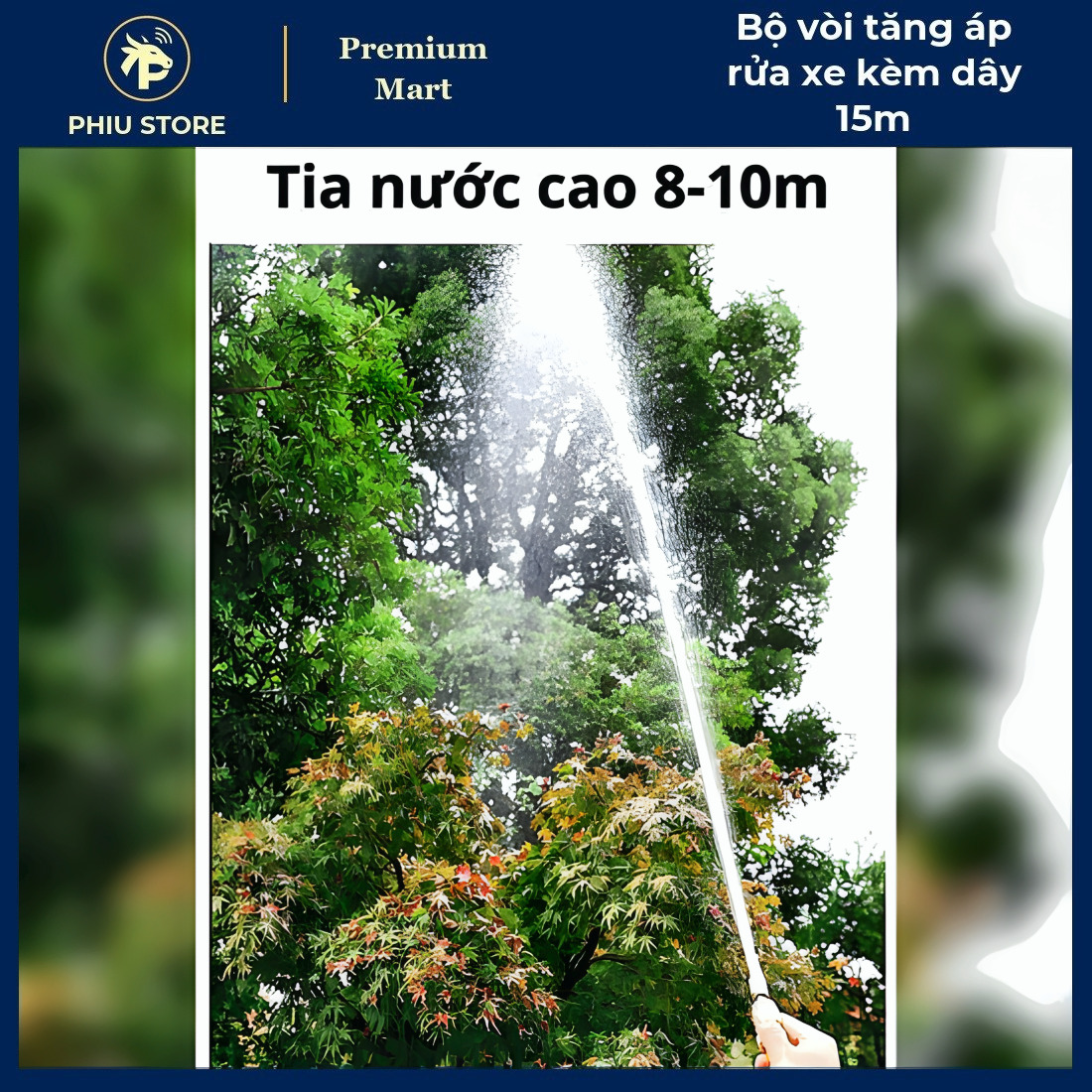 Dây Xịt Rửa Xe 15m - Bộ Vòi Tăng Áp Rửa Xe kèm Dây 15m, Dây Xịt Rửa Xe Áp Lực - PHIU STORE_thumbnail_4