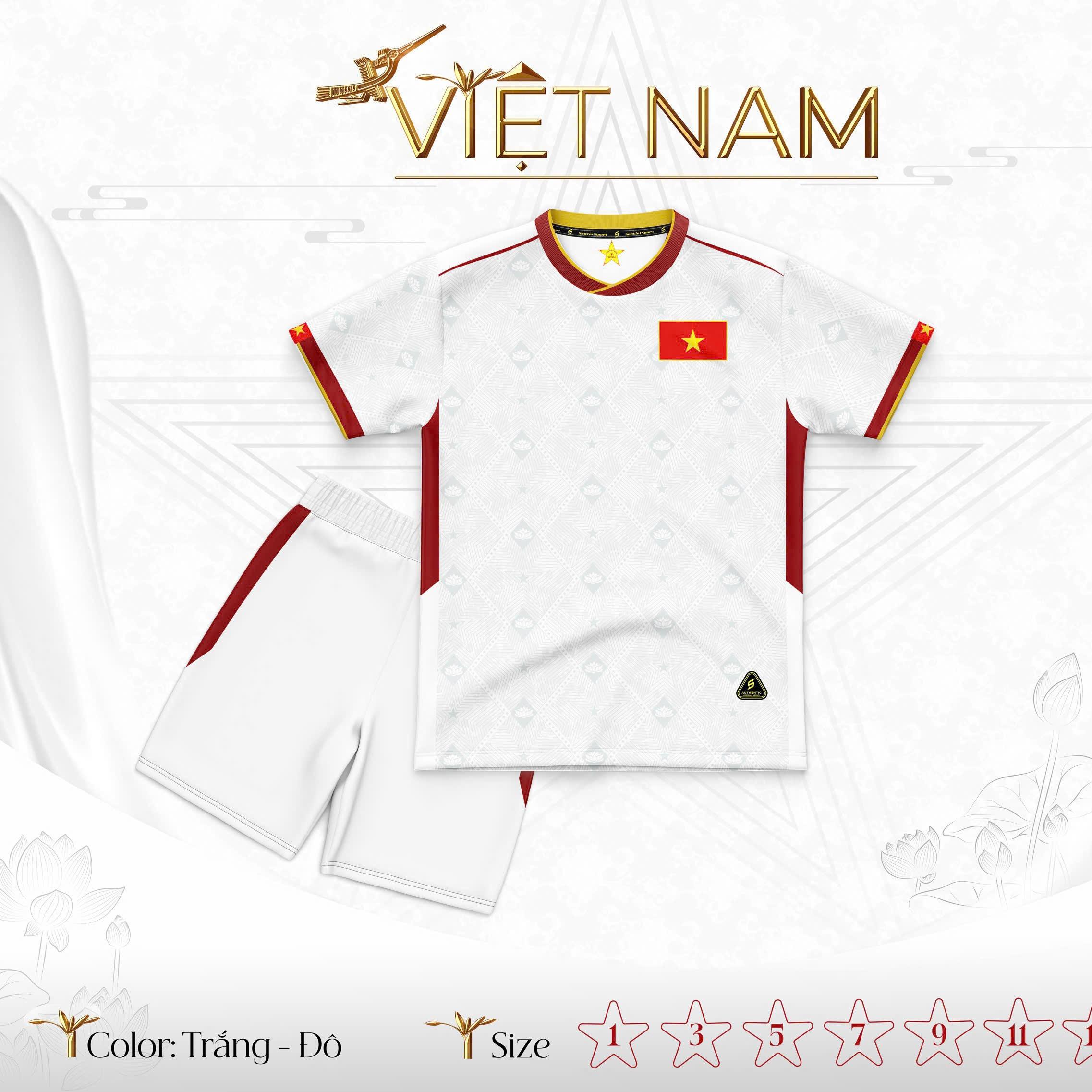 Quần Áo Bóng Đá Trẻ Em ĐT Việt Nam Thun Mè Thoáng Mát Thể Thao Đương Đại_thumbnail_3