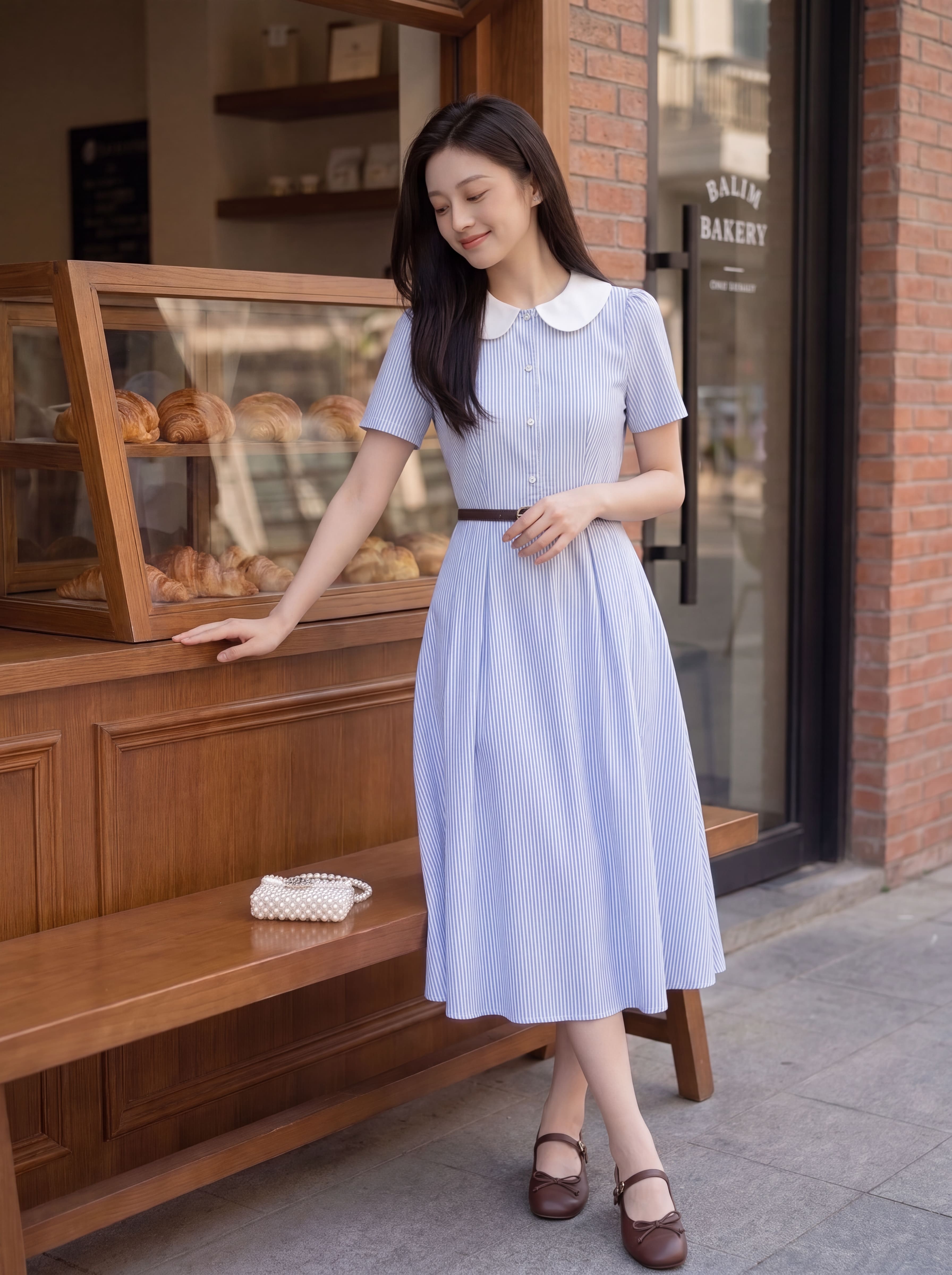 Váy cộc tay kẻ cúc ngọc 606009_thumbnail_6