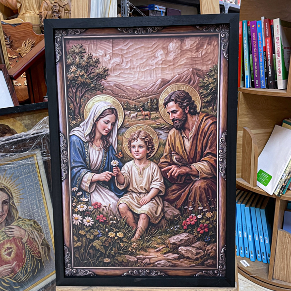 Tranh in gỗ Gia Đình Thánh Gia 40x60cm