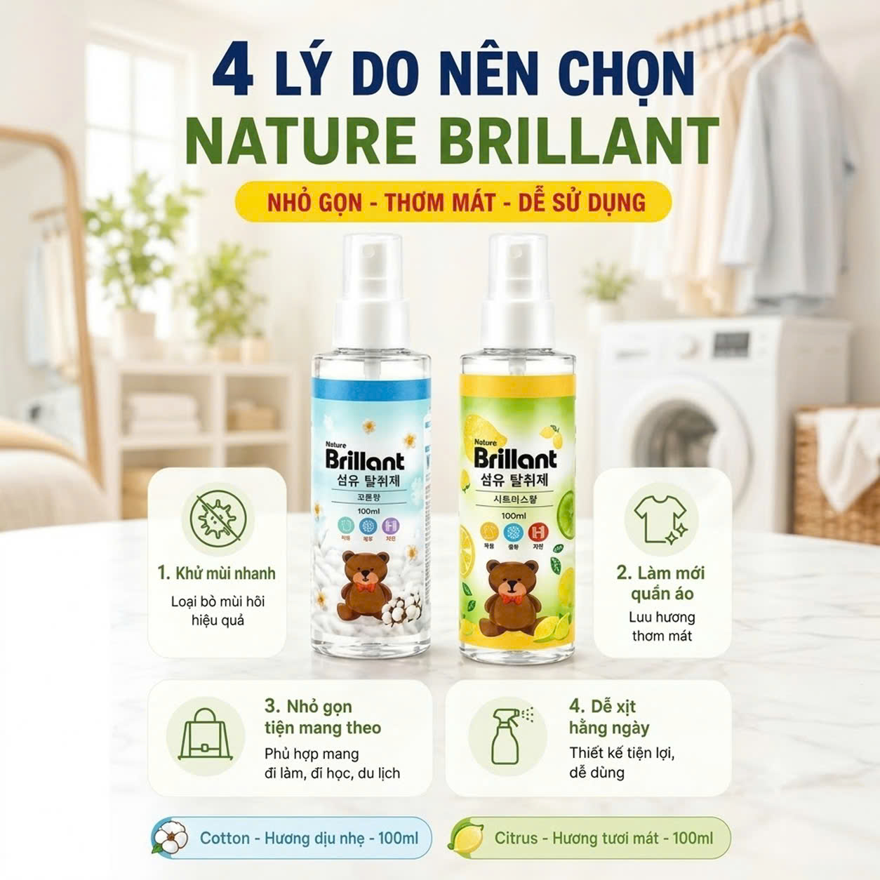 Combo 2 Chai Xịt Thơm Quần Áo Nature Brillant_thumbnail_2