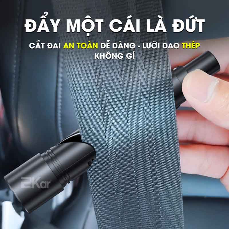 Búa Thoát Hiểm Ô Tô 4in1 2Kar – Phá Kính Nhanh, Cắt Dây An Toàn, Đèn LED & Bảng Số Điện Thoại Tiện Lợi_thumbnail_2
