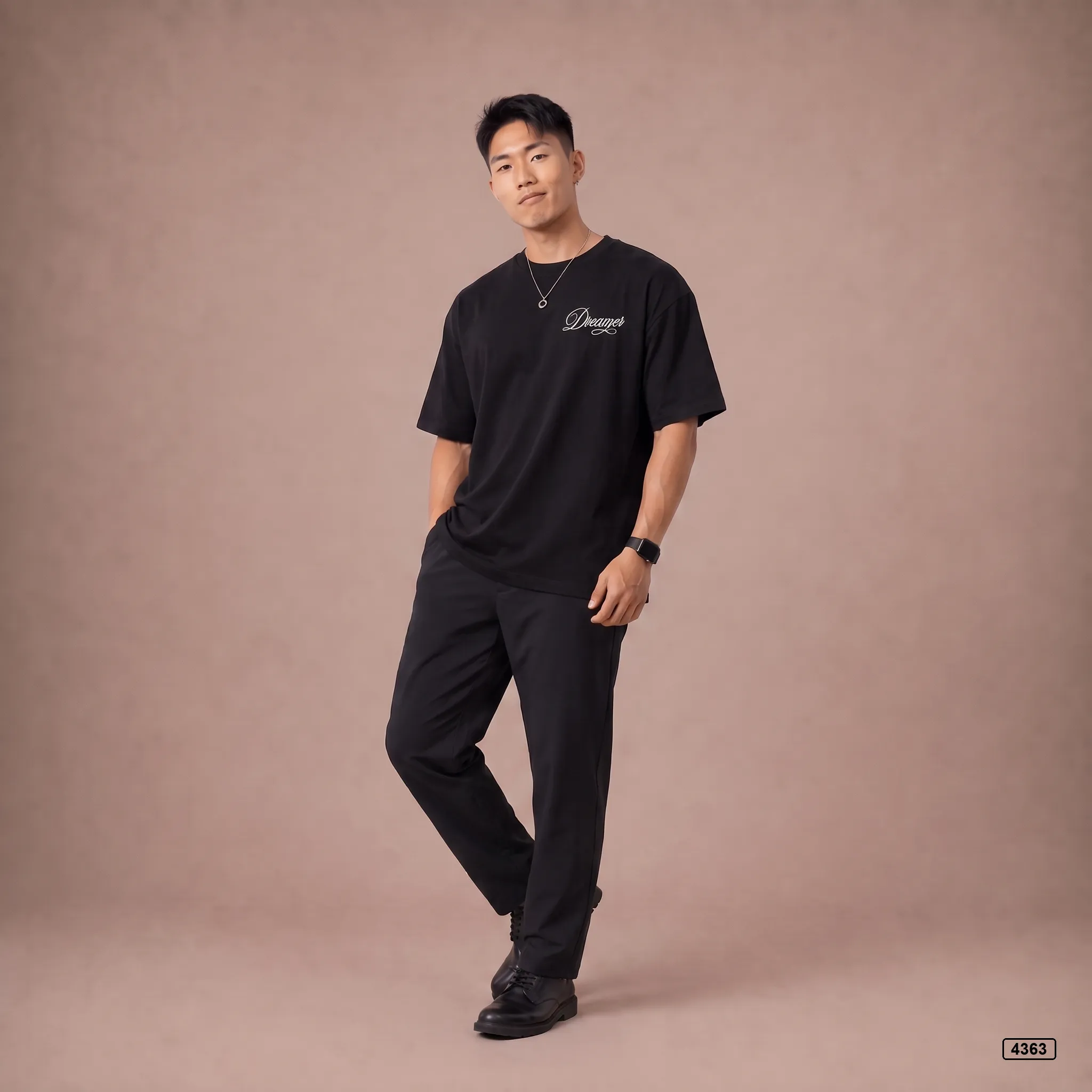 Áo thun nam form rộng Dreamer Slogan TeePrint 4363_thumbnail_6