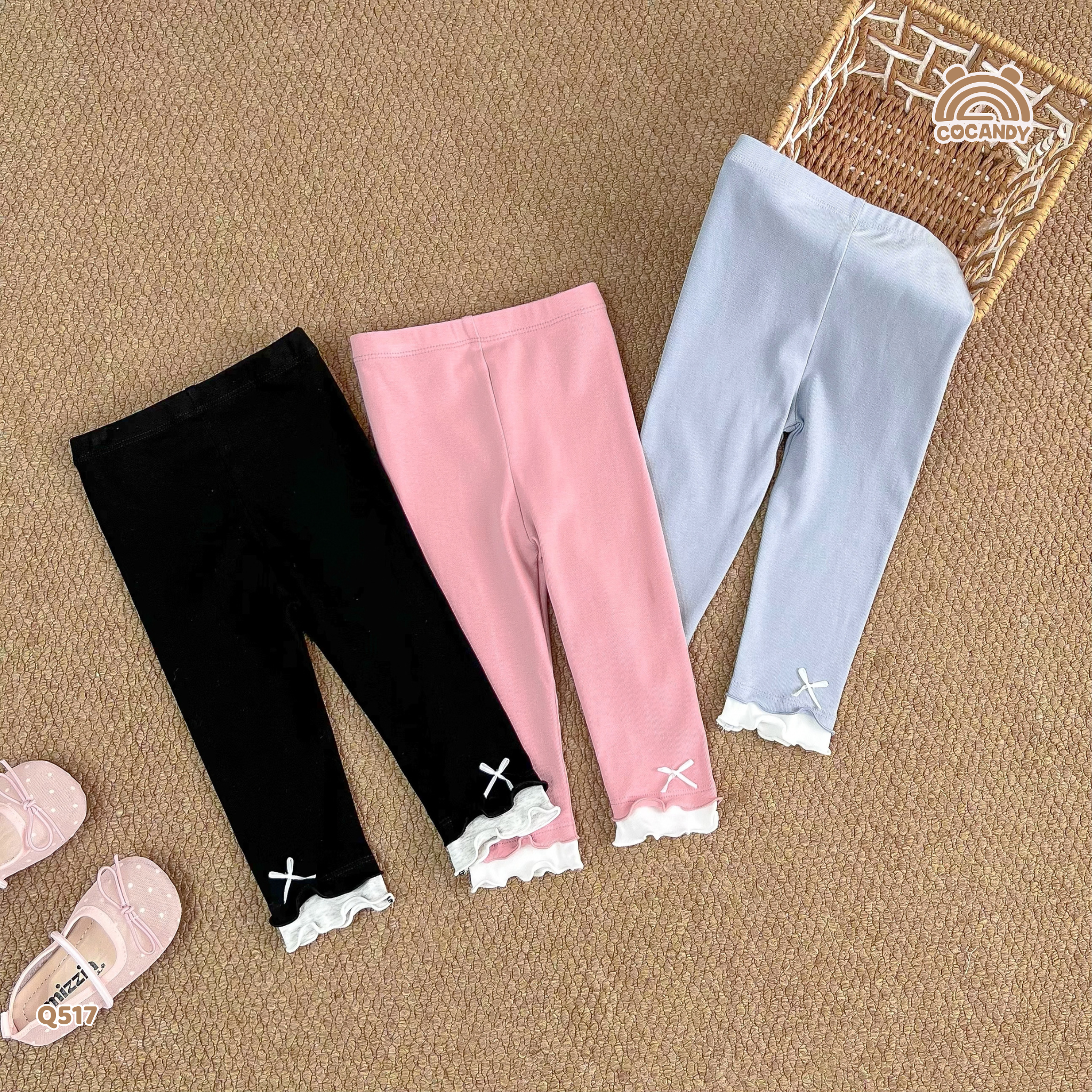 Quần dài legging ĐEN phối gấu nơ_thumbnail_3