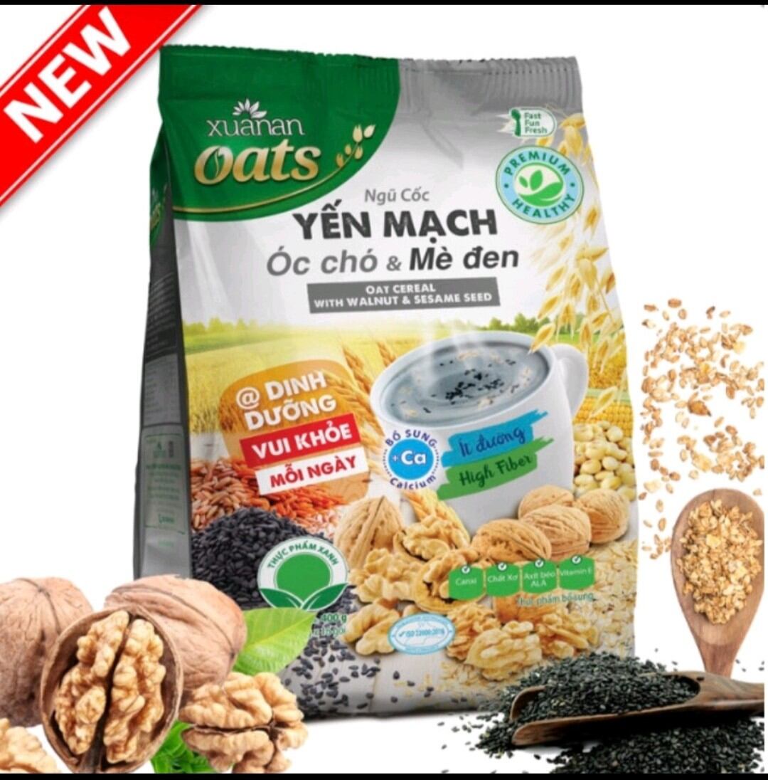 Ngũ cốc yến mạch óc chó & mè đen Xuân An bịch 400g_thumbnail_2