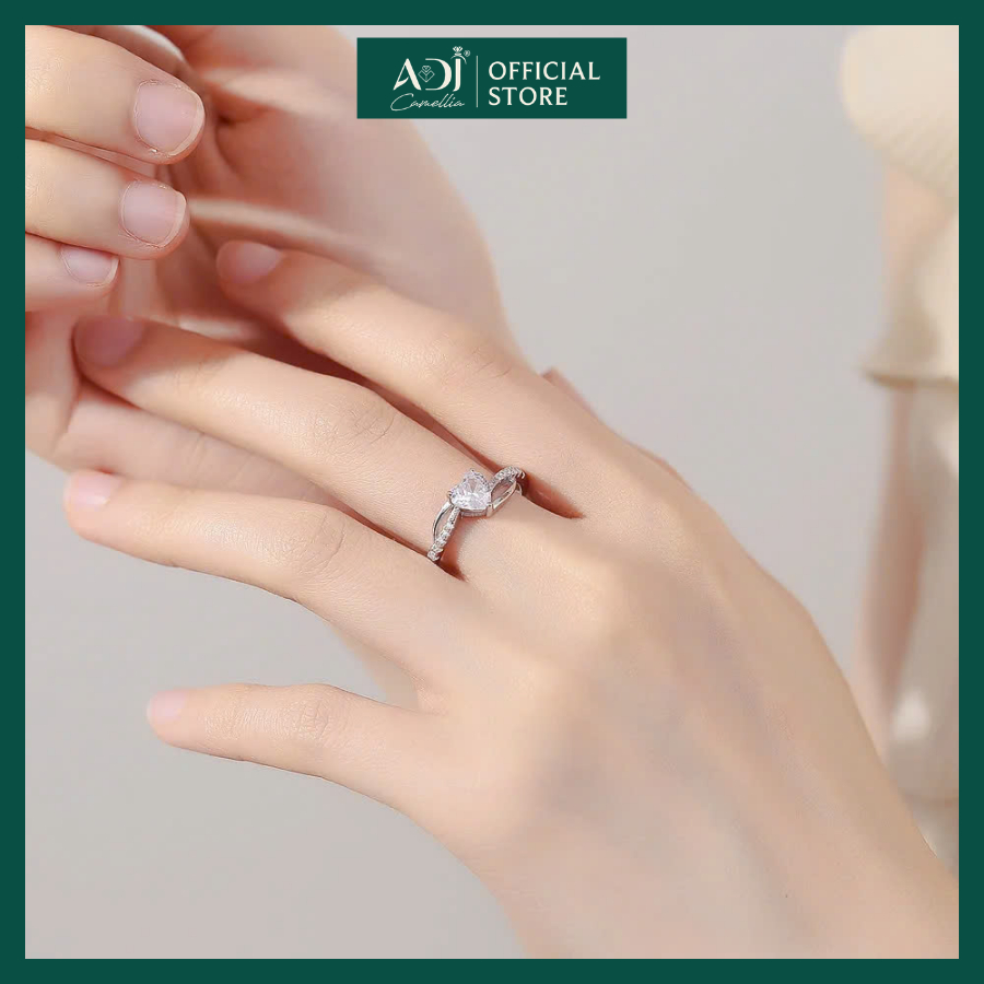 Nhẫn Bạc Nữ ADJ Đính Đá Hình Trái Tim Cao Cấp  - Nhẫn Bạc 925 Cao Cấp Phong Cách Nàng Thơ Sang Trọng - SN156391AD_thumbnail_3