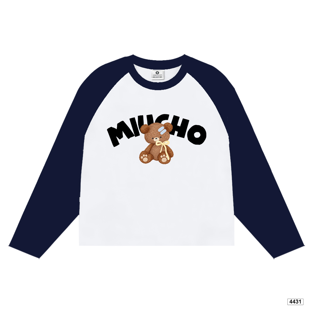 Áo thun tay dài form boxy gấu raglan Miucho 4431_thumbnail_8