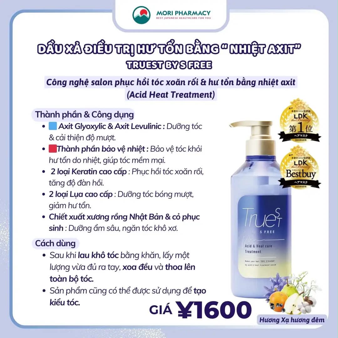 Dầu xả phục hồi tóc – Truest By S Free Acid Heat Treatment
