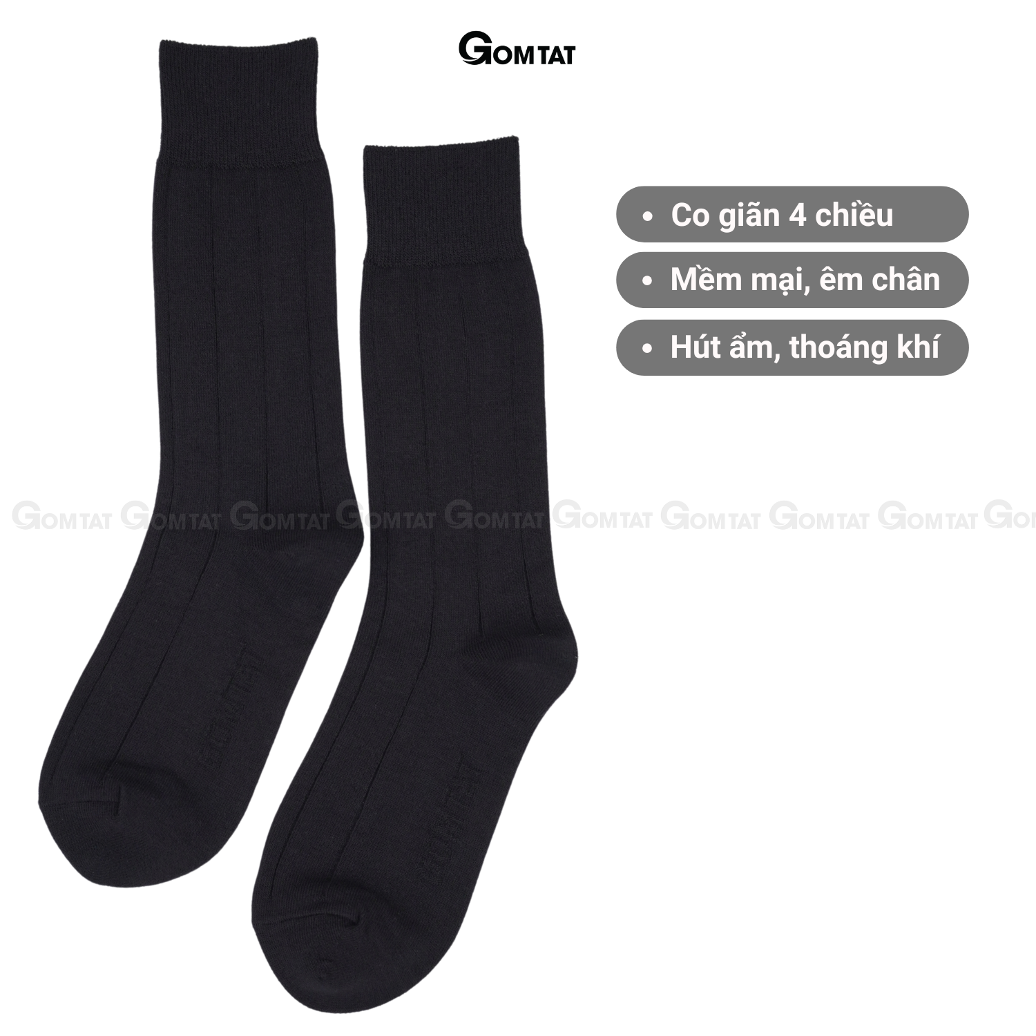Hộp 4 đôi tất nam cao cổ GOMTAT mẫu gân chìm, chất liệu cotton thoáng mát, êm chân - STA-MIX09_thumbnail_7