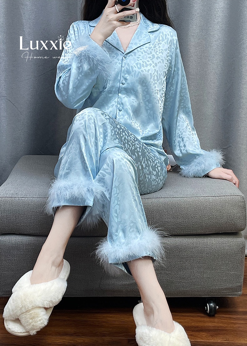 N140 Pijama lụa báo lông vũ sang trọng_thumbnail_3
