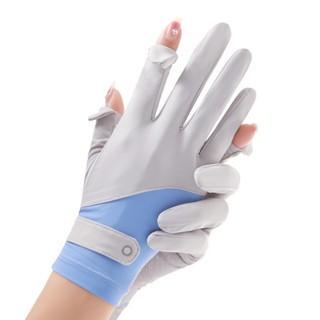 Găng Tay Chống Nắng (Phối Màu) UPF50+ Chống Tia UVA UVB, Thun Lạnh Mỏng Nhẹ Hạt Silicon Chống Trượt Hở Ngón Tay_thumbnail_3
