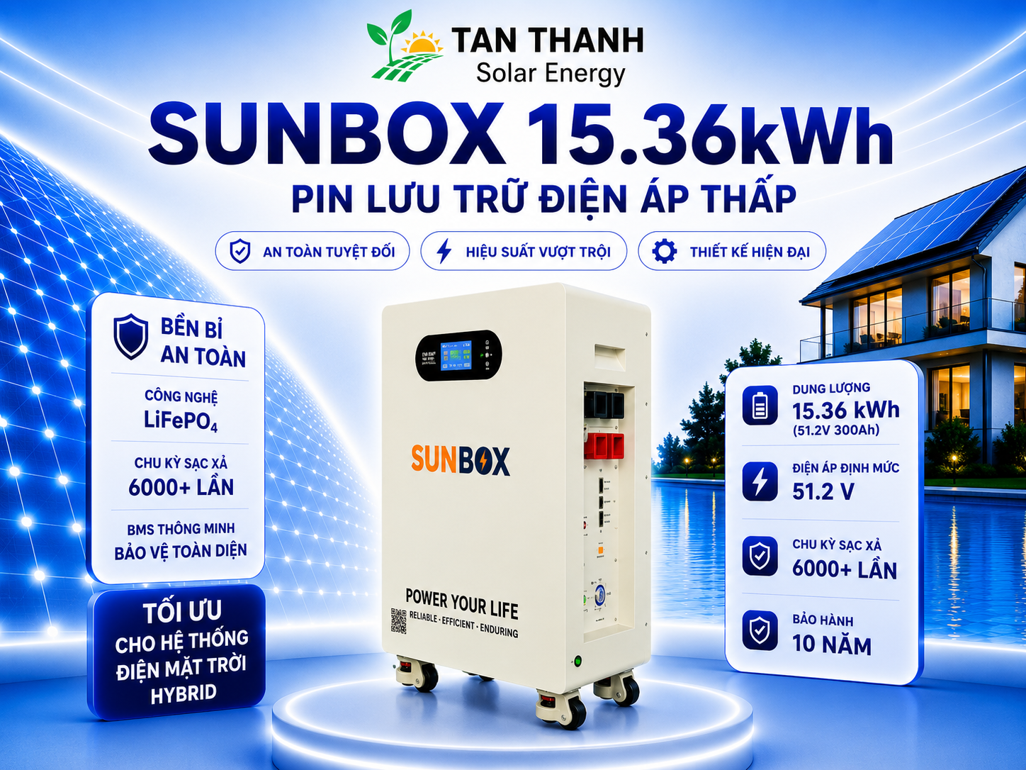 Pin Lưu Trữ Sunbox 15.36kWh