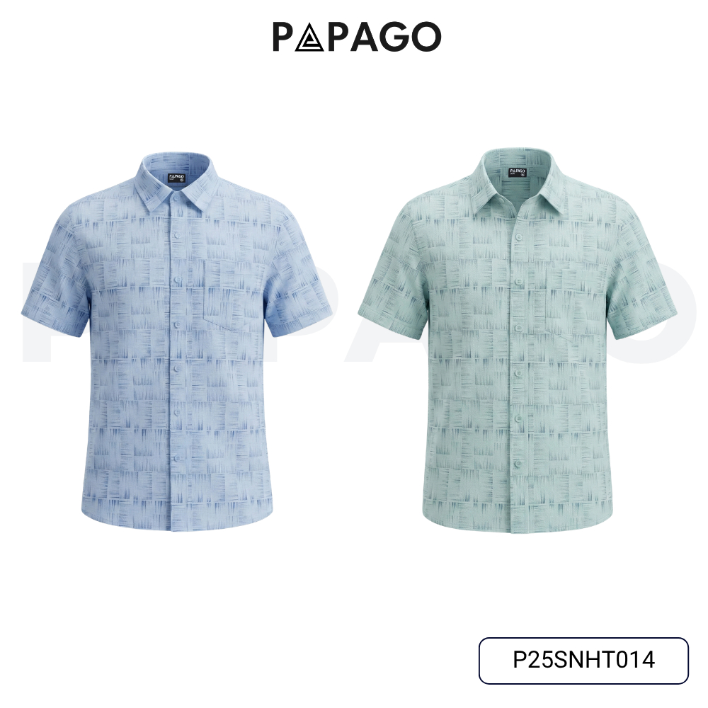 Combo 2 Áo Sơ Mi Nam PAPAGO Vải Xô Đũi Họa Tiết Thoáng Mát Dễ Mặc, Quà Tặng Bố, Đi Biển - CB2SNHT014_thumbnail_6