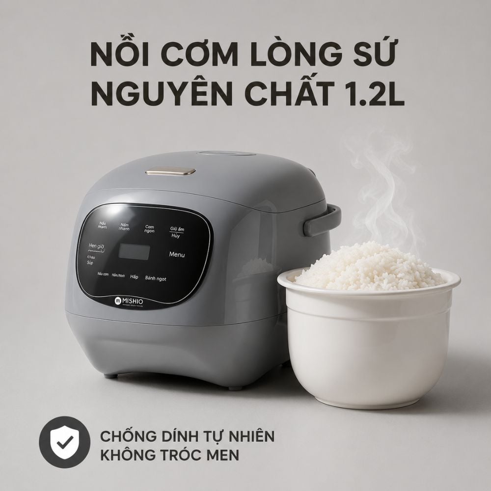 Nồi cơm điện sứ dưỡng sinh Nhãn hiệu: MISHIO, Model: MK-381_thumbnail_14