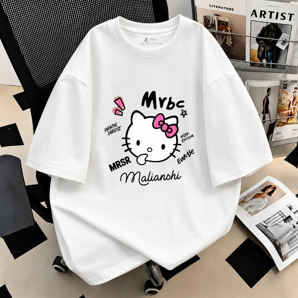 [Form Rộng] Áo phông Mẹ & Bé dáng rộng hình Hello Kitty - Loza AT-RT3676