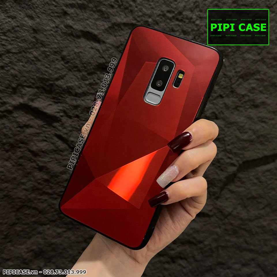 Ốp Lưng Samsung S9 - Kim Cương 6D - Đỏ
