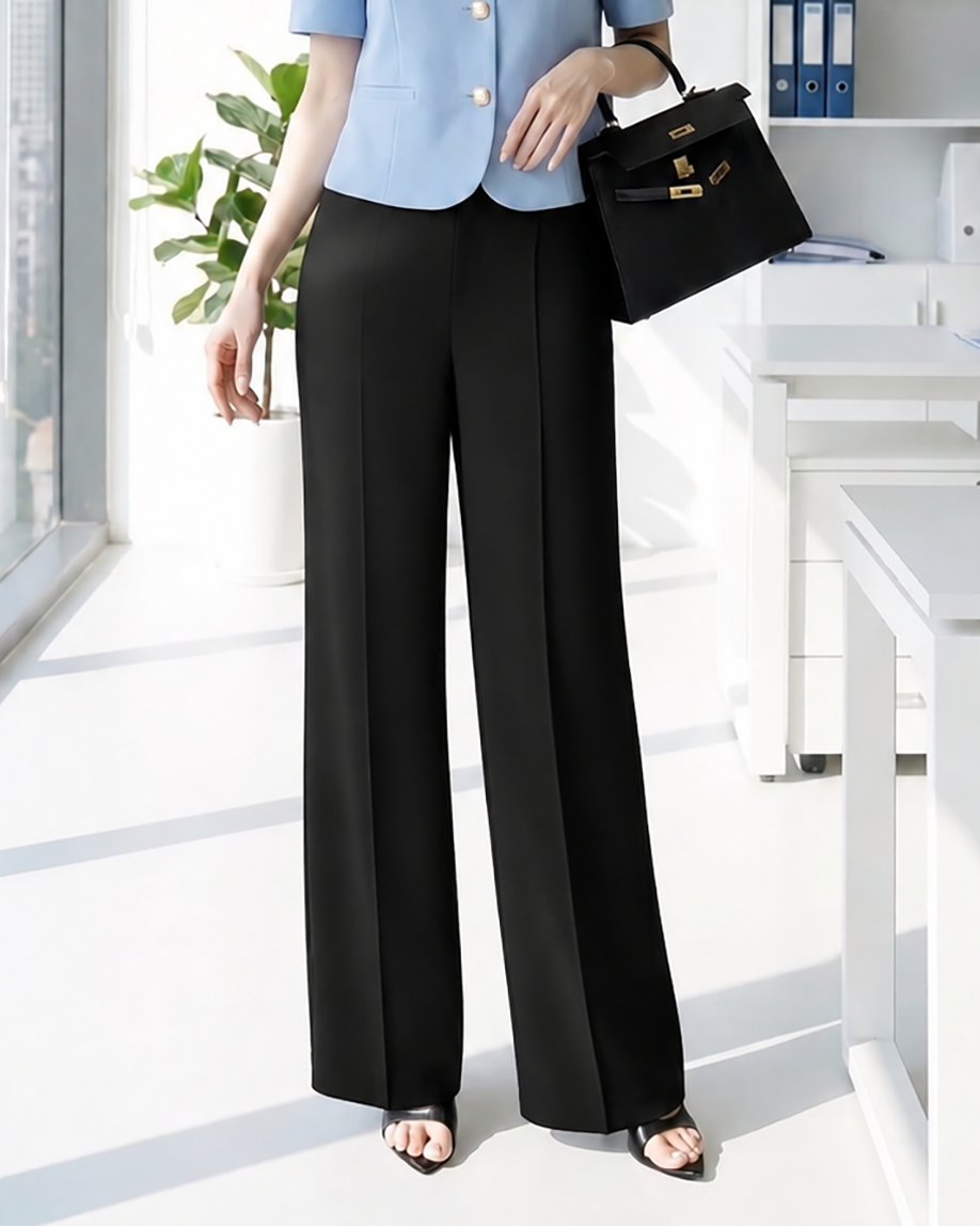 Quần suông gân 702 màu đen