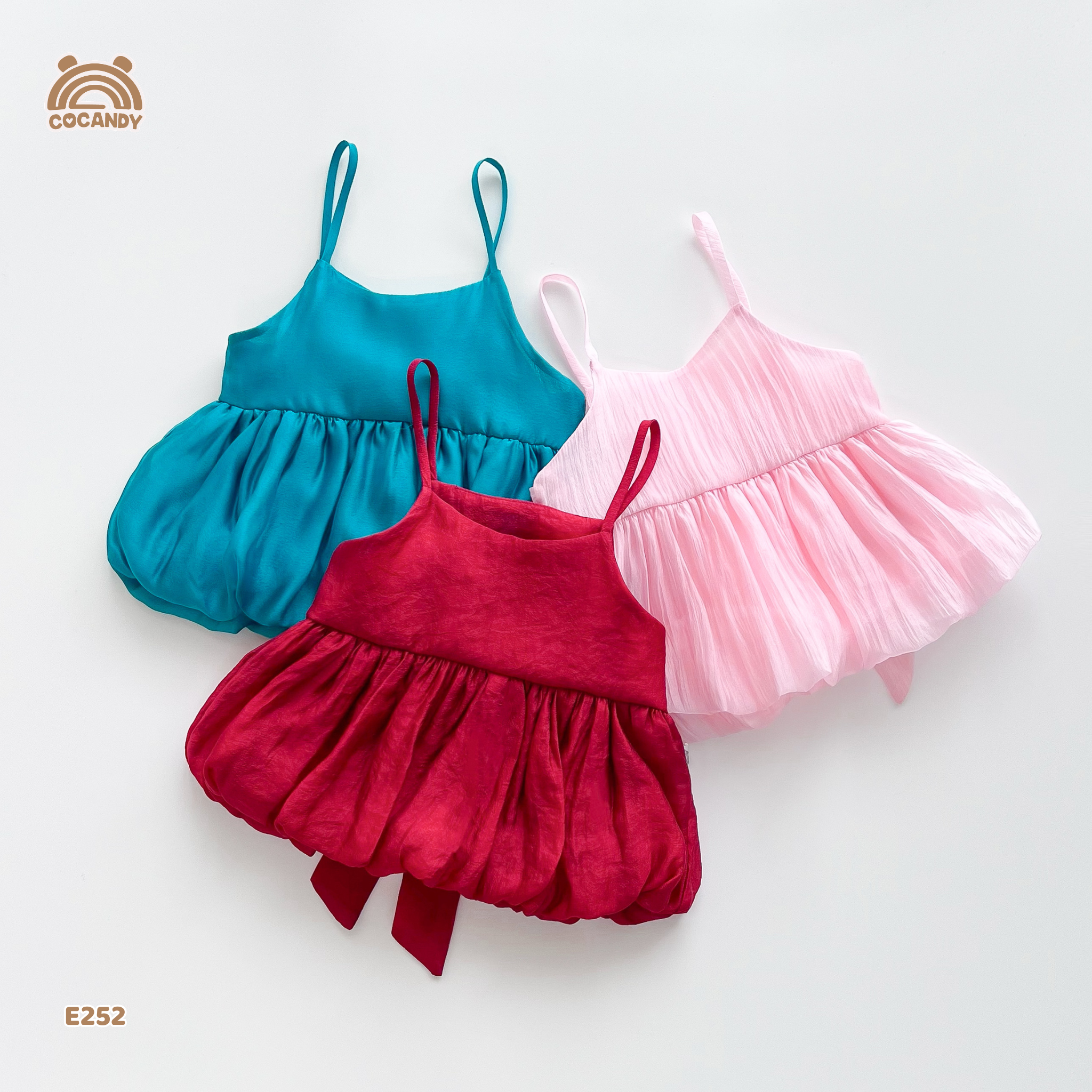 Set áo tơ 2 dây HỒNG form bí kèm scrunchies_thumbnail_4