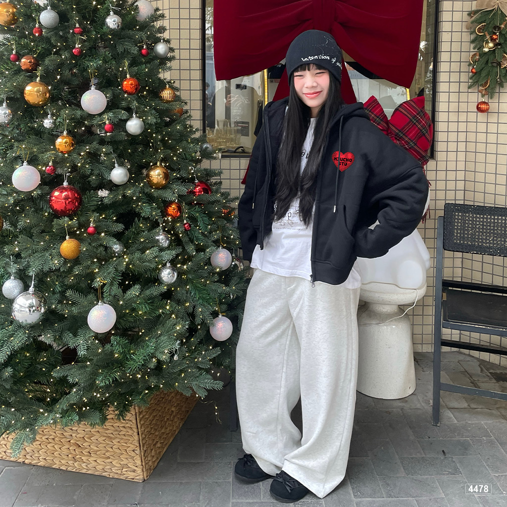 Áo hoodie zip Miucho form rộng basic nỉ 2 da Hàn Quốc 4478_thumbnail_5