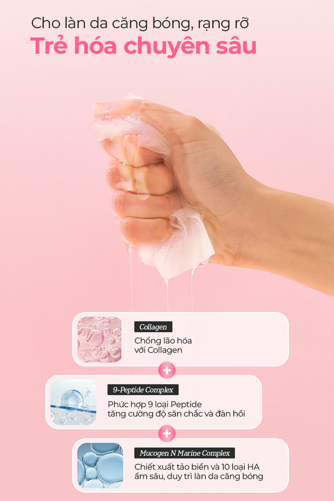 Mặt nạ chống lão hóa, tăng đàn hồi, giúp da săn chắc Elravie Hyaluronic Collagen Mask_thumbnail_3