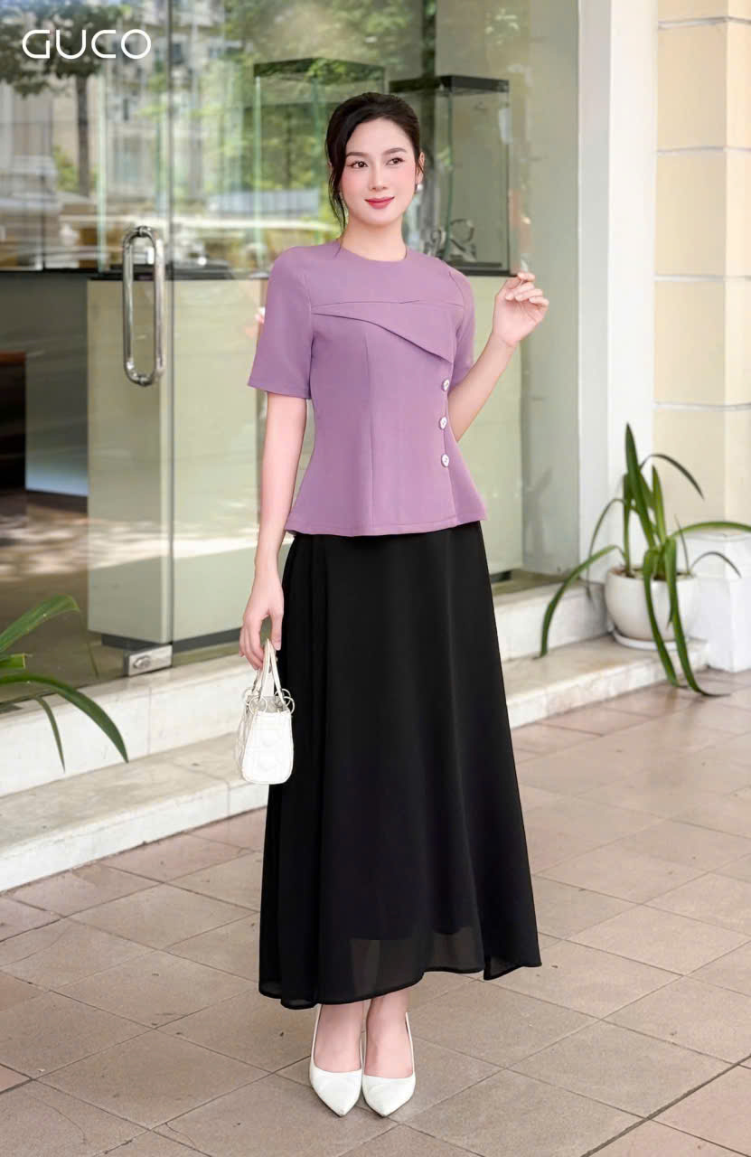 CHÂN VÁY LỤA XÒE - ĐEN