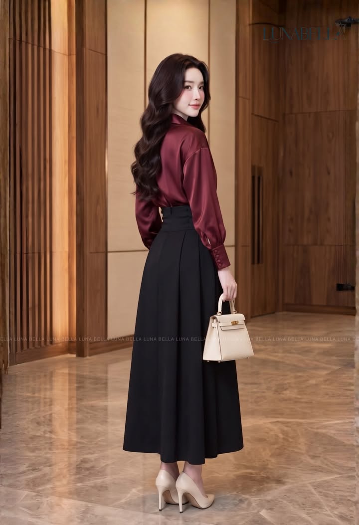 Chân đầm cạp cao cúc dọc VELISSA màu ĐEN_thumbnail_2