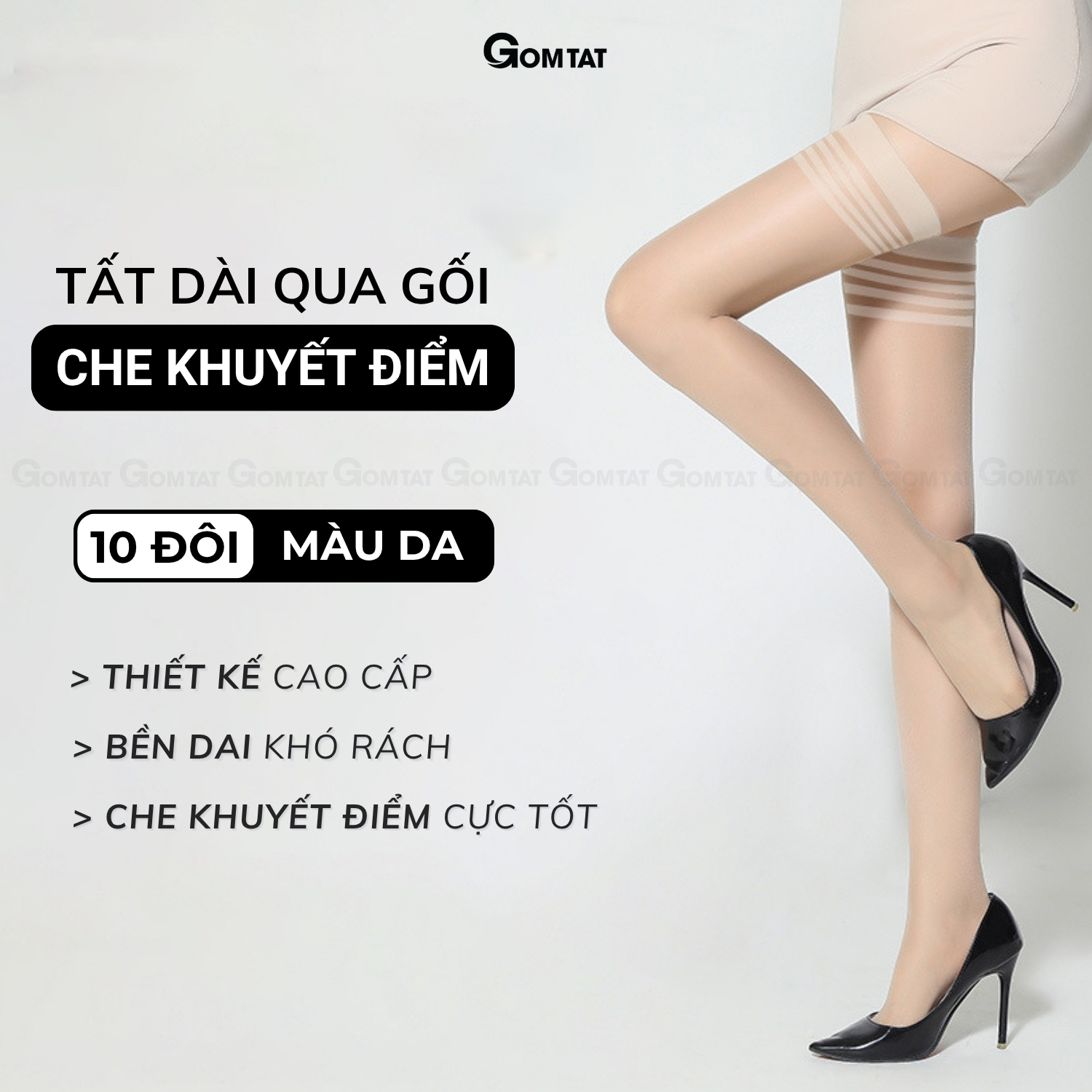 Set 10 đôi tất vớ dài qua gối nữ GOMTAT che khuyết điểm siêu dai, chất liệu sợi poly mềm mịn co giãn - GUO-A104_thumbnail_1