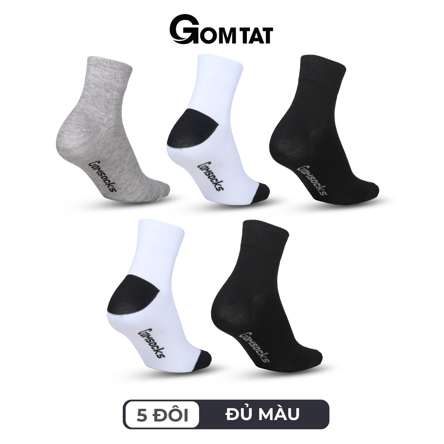 Tất cổ cao nam nữ GOMTAT trơn màu basic thoáng khí - VNX-SOCKS-CAO_thumbnail_1
