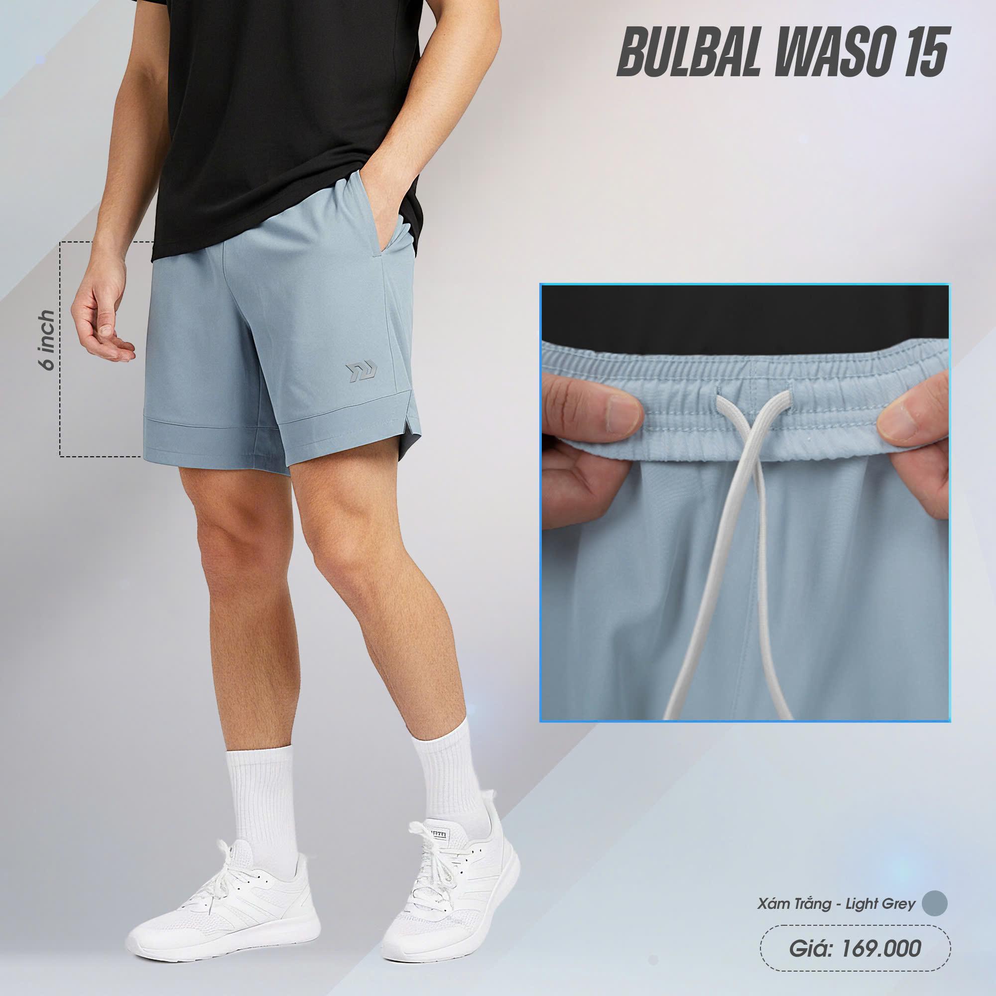 Quần Short Thể Thao Nam Bulbal Waso 15 Chất Vải Nhẹ Thoáng Đàn Hồi Thể Thao Đương Đại_thumbnail_1