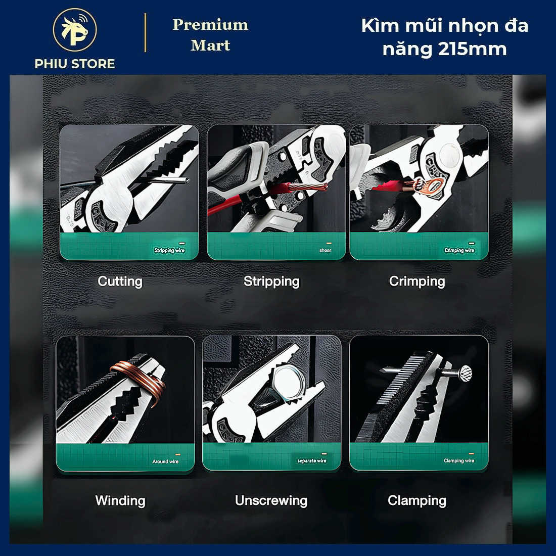 Kìm Điện Đa Năng - Kìm Mũi Nhọn Đa Năng 215mm, Kìm Mũi Nhọn 8 Inch - PHIU STORE_thumbnail_1