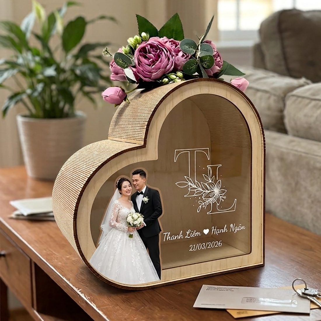 Hộp Thả Lời Chúc – Trang Trí Đám Cưới Ý Nghĩa, Thiết Kế Theo Yêu Cầu - Size tính theo chiều ngang_thumbnail_1