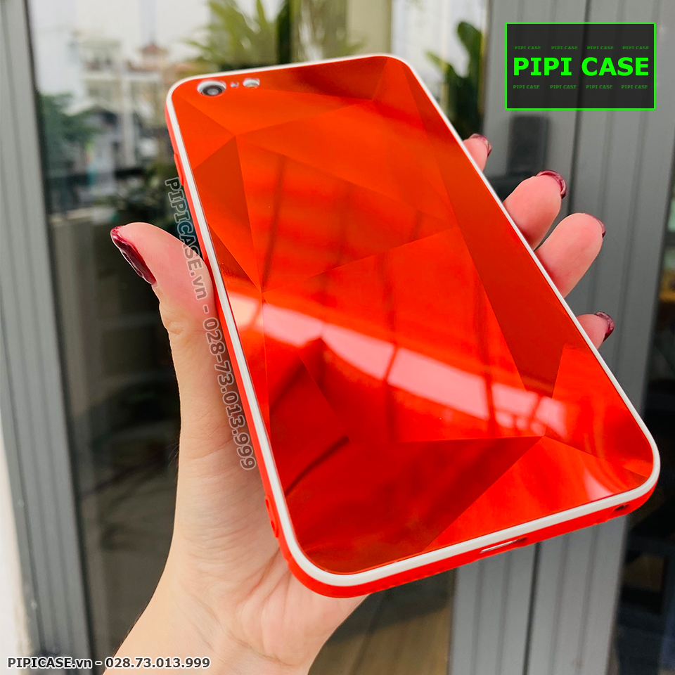 Ốp Lưng iPhone 6 Plus / 6S Plus - Kim Cương 6D - Đỏ Viền Trắng_thumbnail_3