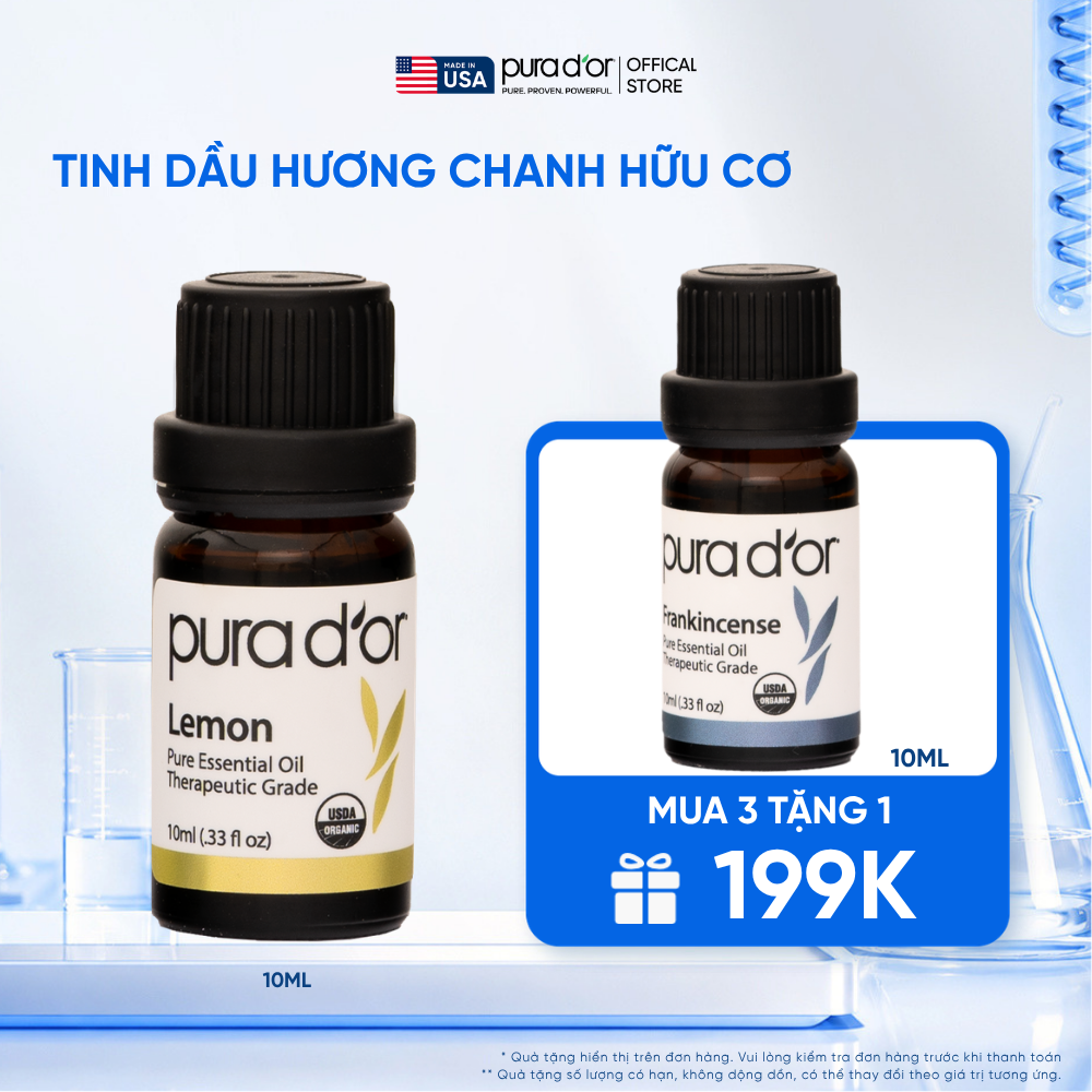 Tinh Dầu Chanh Hữu Cơ PURA D’OR Therapeutic Grade Lemon Essential Oil 10ml_thumbnail_0