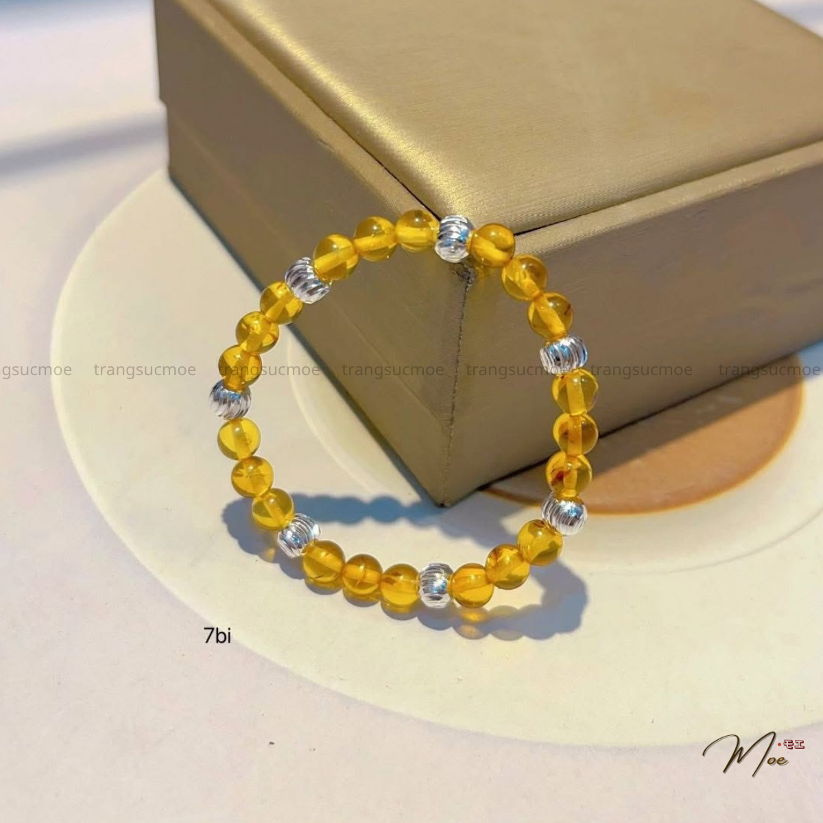B74 - Vòng hổ phách mix charm bạc cho bé (nhiều mã)_thumbnail_0