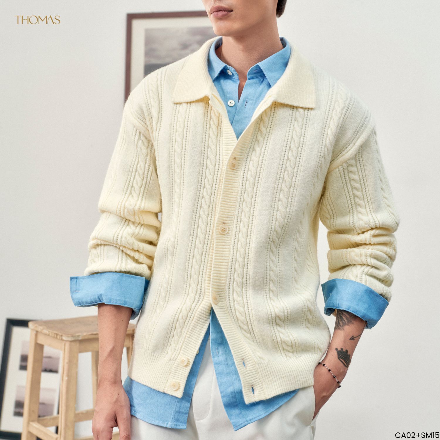 Áo Cardigan Dệt Kim Ivy Sợi Acrylic Form Regular_thumbnail_4