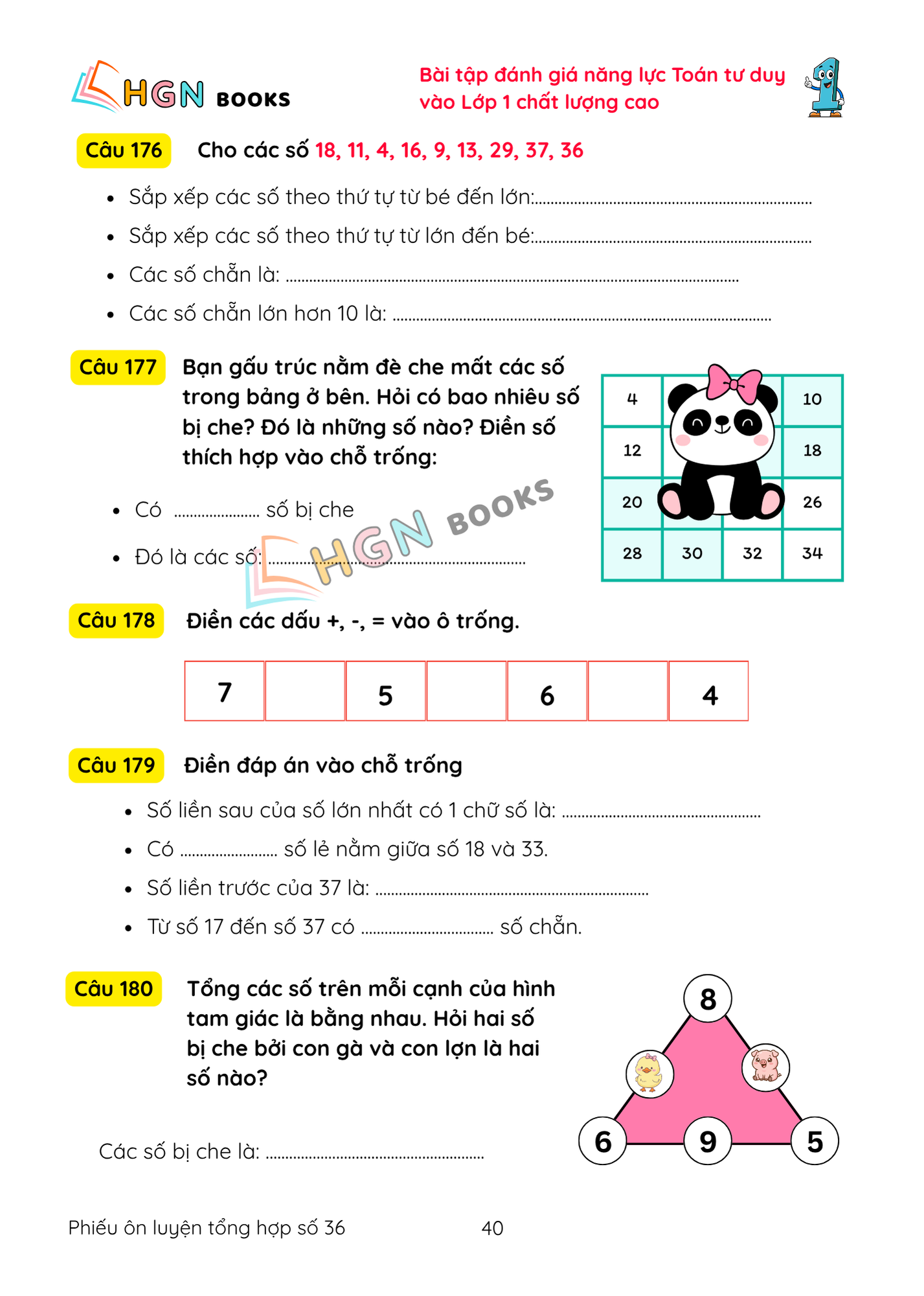 268 Bài tập đánh giá năng lực Toán tư duy, Đề cương ôn thi vào lớp 1 chất lượng cao_thumbnail_7