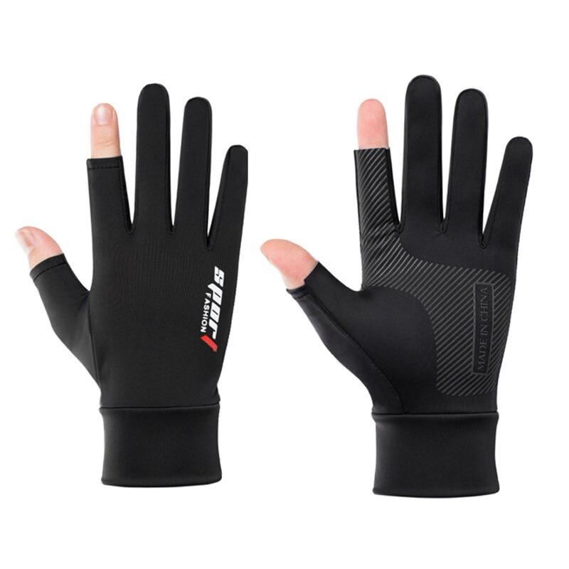 Găng tay ngắn lái xe chống nắng UV bằng lụa lạnh thoáng khí tiện lợi_thumbnail_2