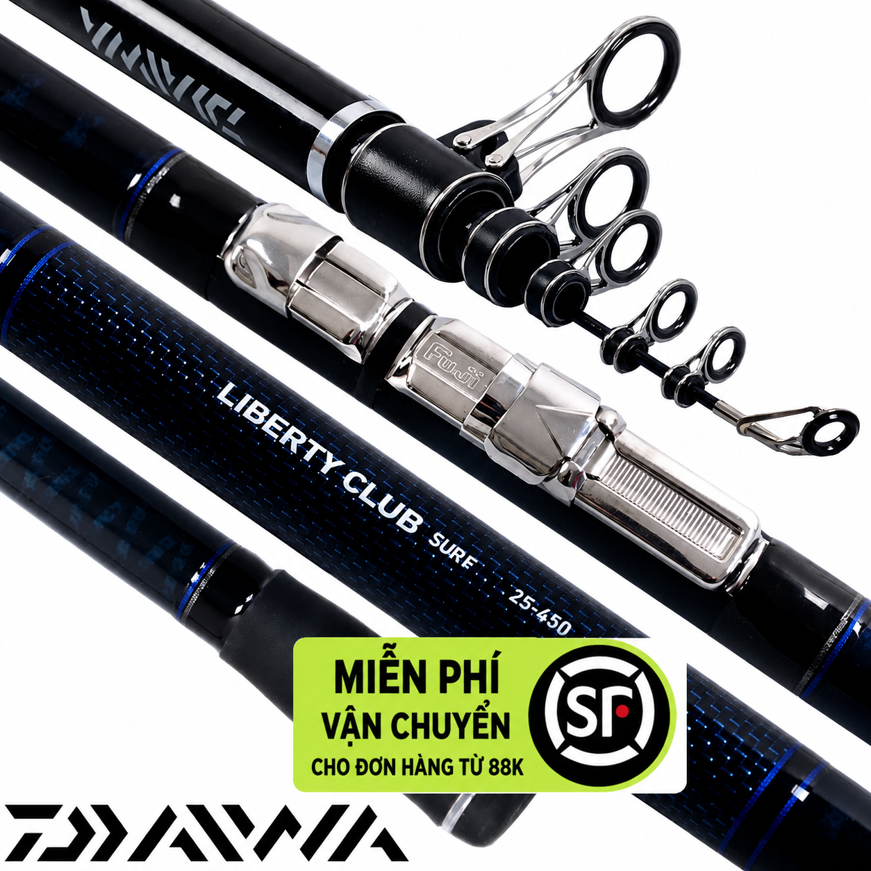 Cần Câu Biển Rút Daiwa Liberty Club Surf Chính Hãng