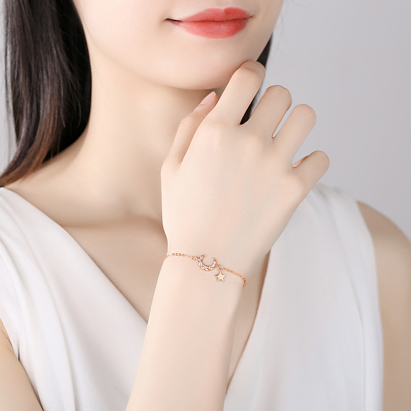 Vòng Tay Bạc S925 Nữ Mẫu Trăng Sao Đính Đá Zircon Thời Thượng HTT035_thumbnail_4