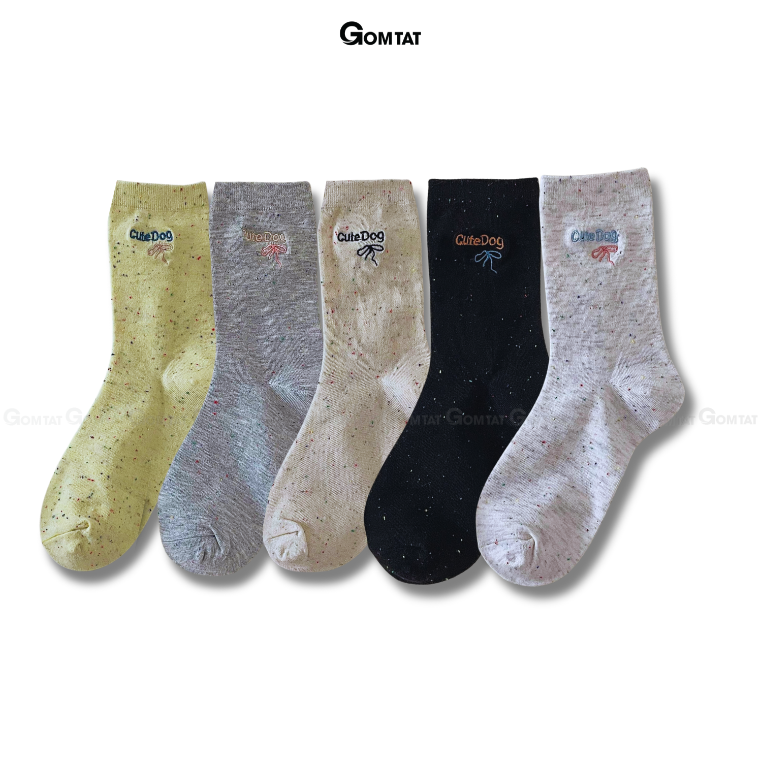 Set 5 đôi vớ nữ cổ cao GOMTAT họa tiết cute, tất nữ cotton cao cấp mềm mại, êm chân – JIN-2512-CB5_thumbnail_1
