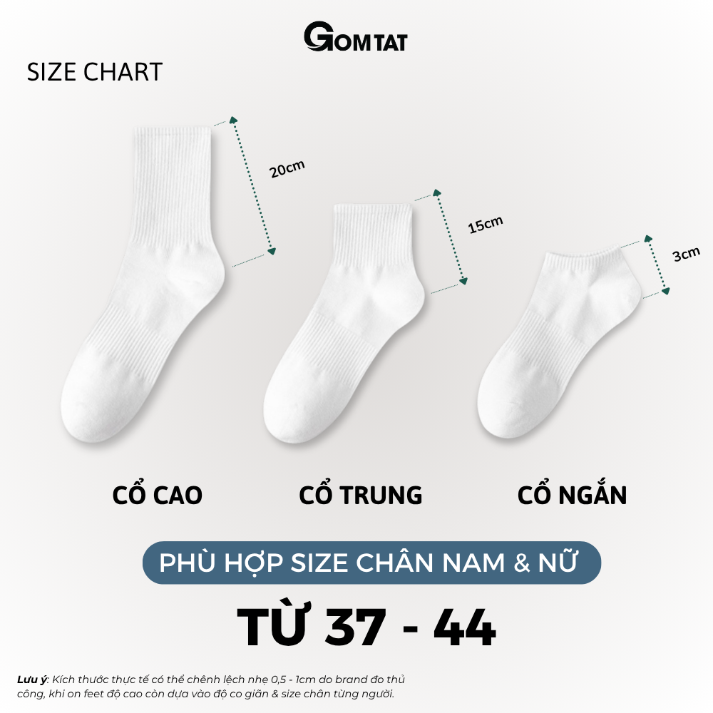 Combo tất cổ trung nam nữ GOMTAT chất liệu cotton cao cấp, thiết kế mặt lưới thoáng khí - STA-KLB_thumbnail_12