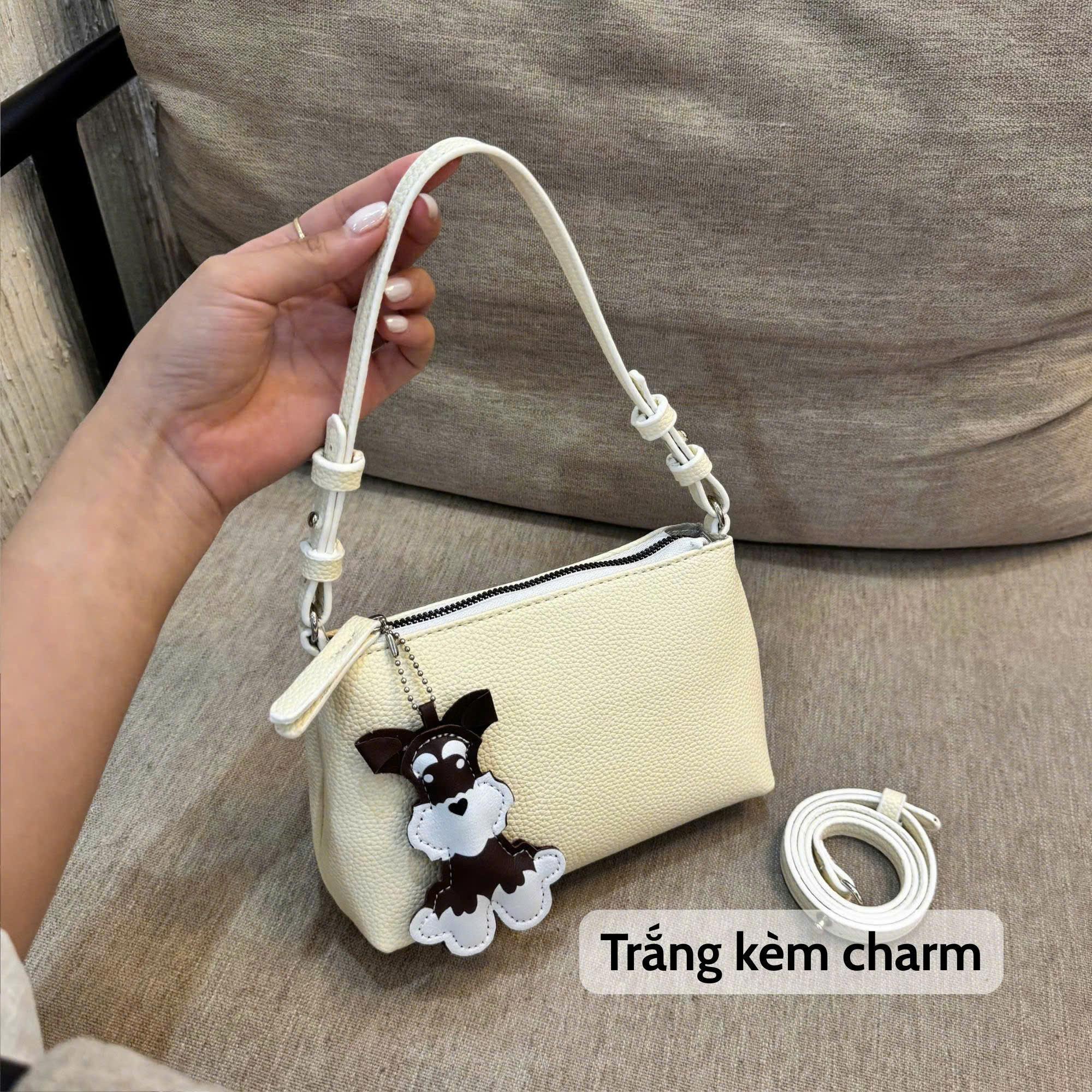 (Tặng Kèm Móc) Túi Kẹp Nách Nữ Da PU Vân Gạo Túi Xách Dáng Bánh Mì CUN413_thumbnail_1